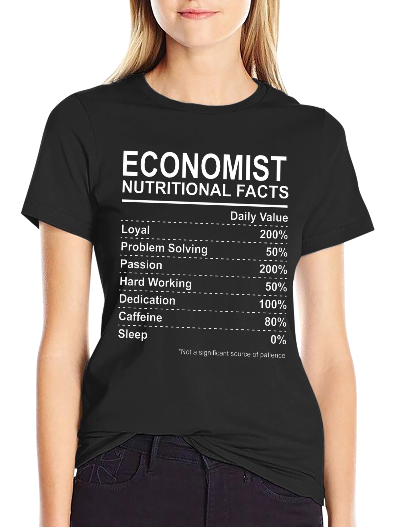 Black Economist Nutritional Facts Graphic Tee view 2