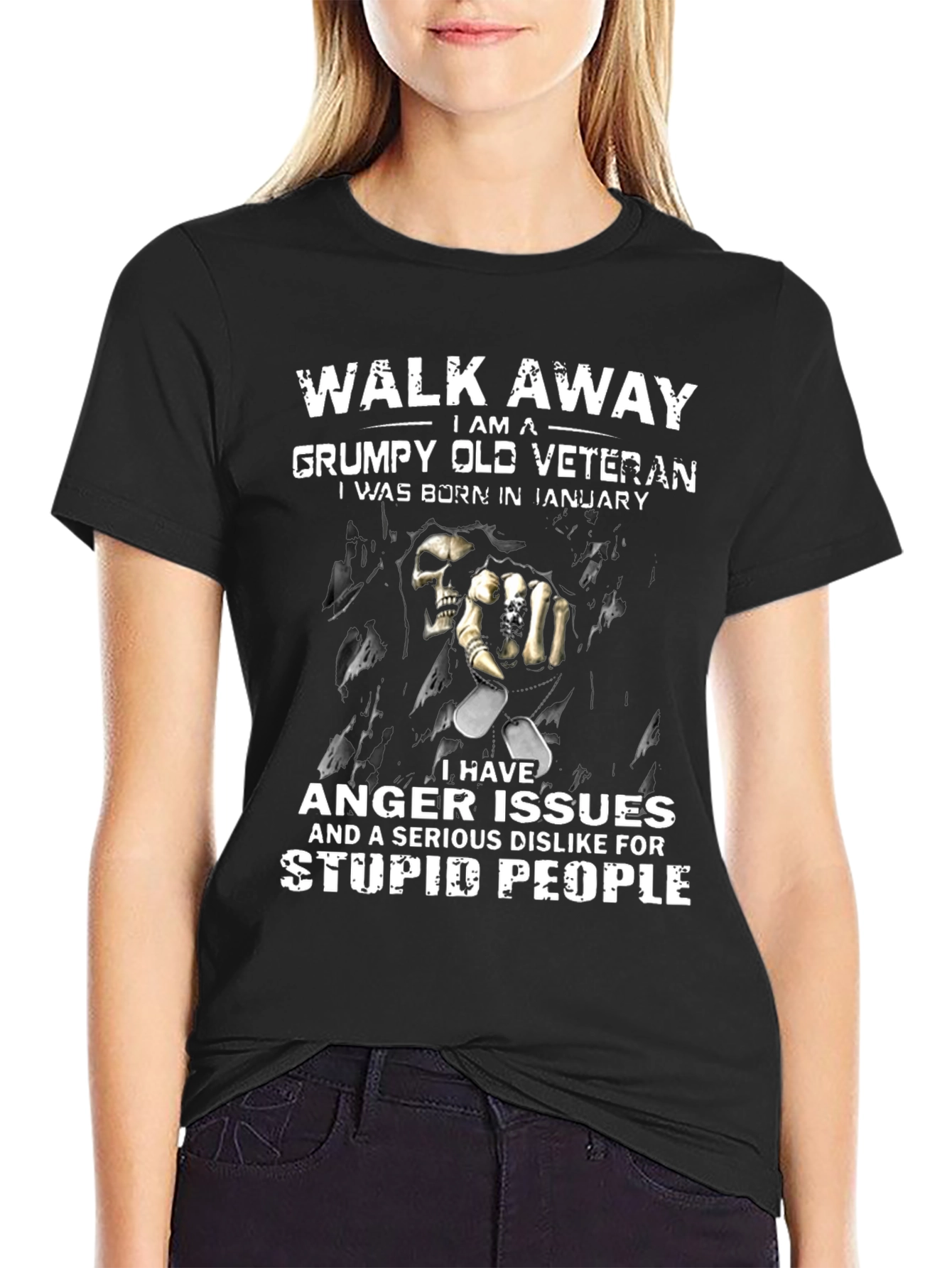 Grumpy Old Veteran January Birthday T-Shirt - 2