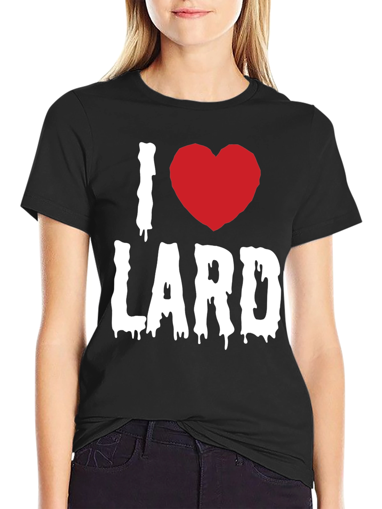 Black I Love Lard Graphic Tee - Black view 2