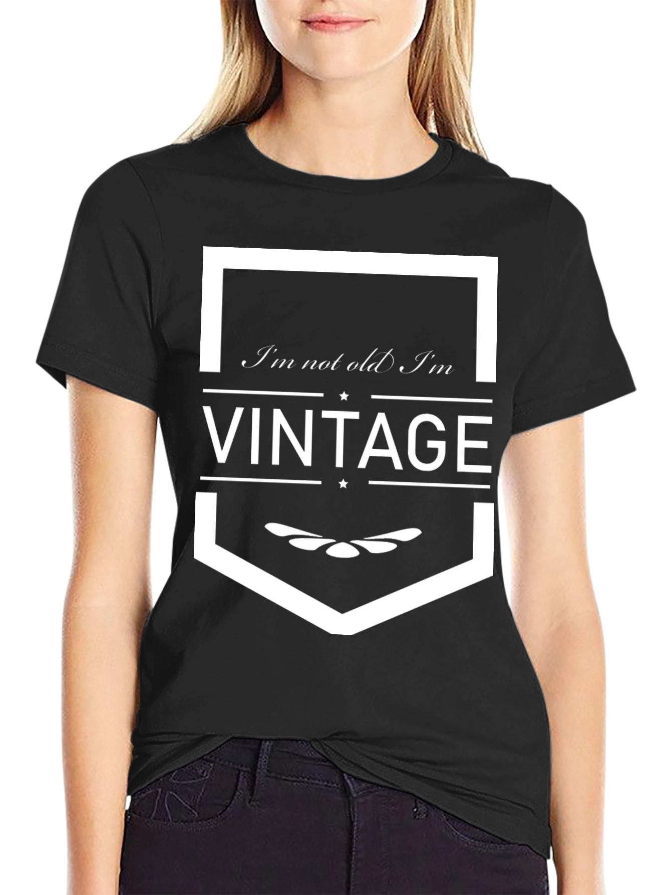 Black I'm Not Old I'm Vintage Graphic T-Shirt view 2