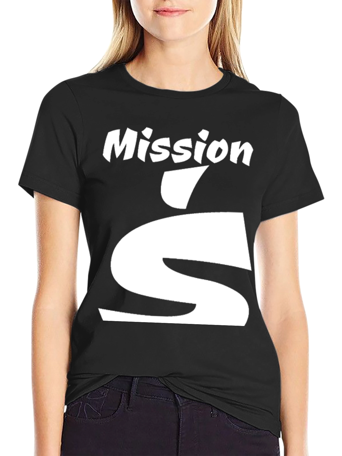 Black Mission S Black T-Shirt - Stylish Graphic Tee view 2
