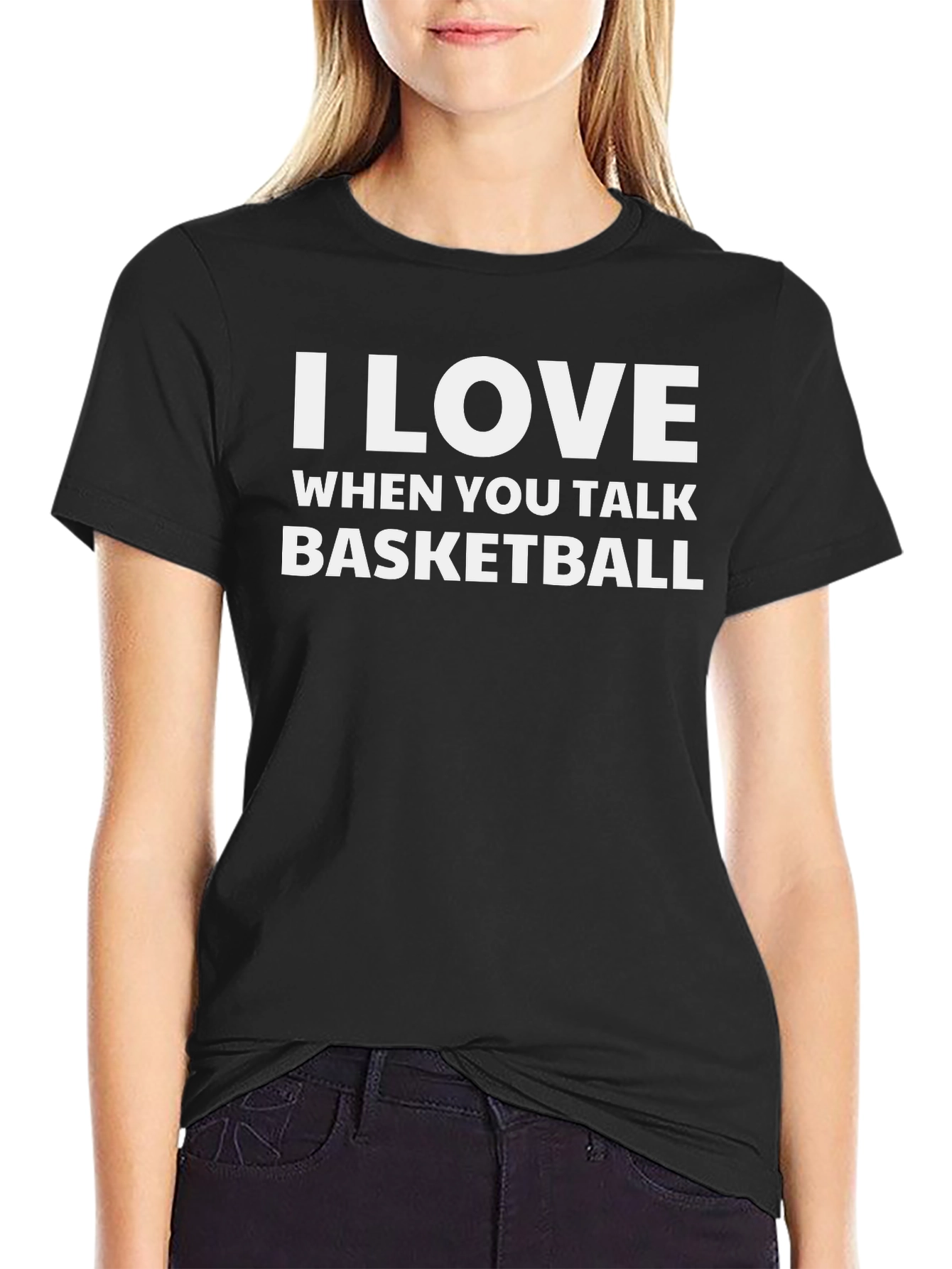 Black I Love When You Talk Basketball T-Shirt view 2
