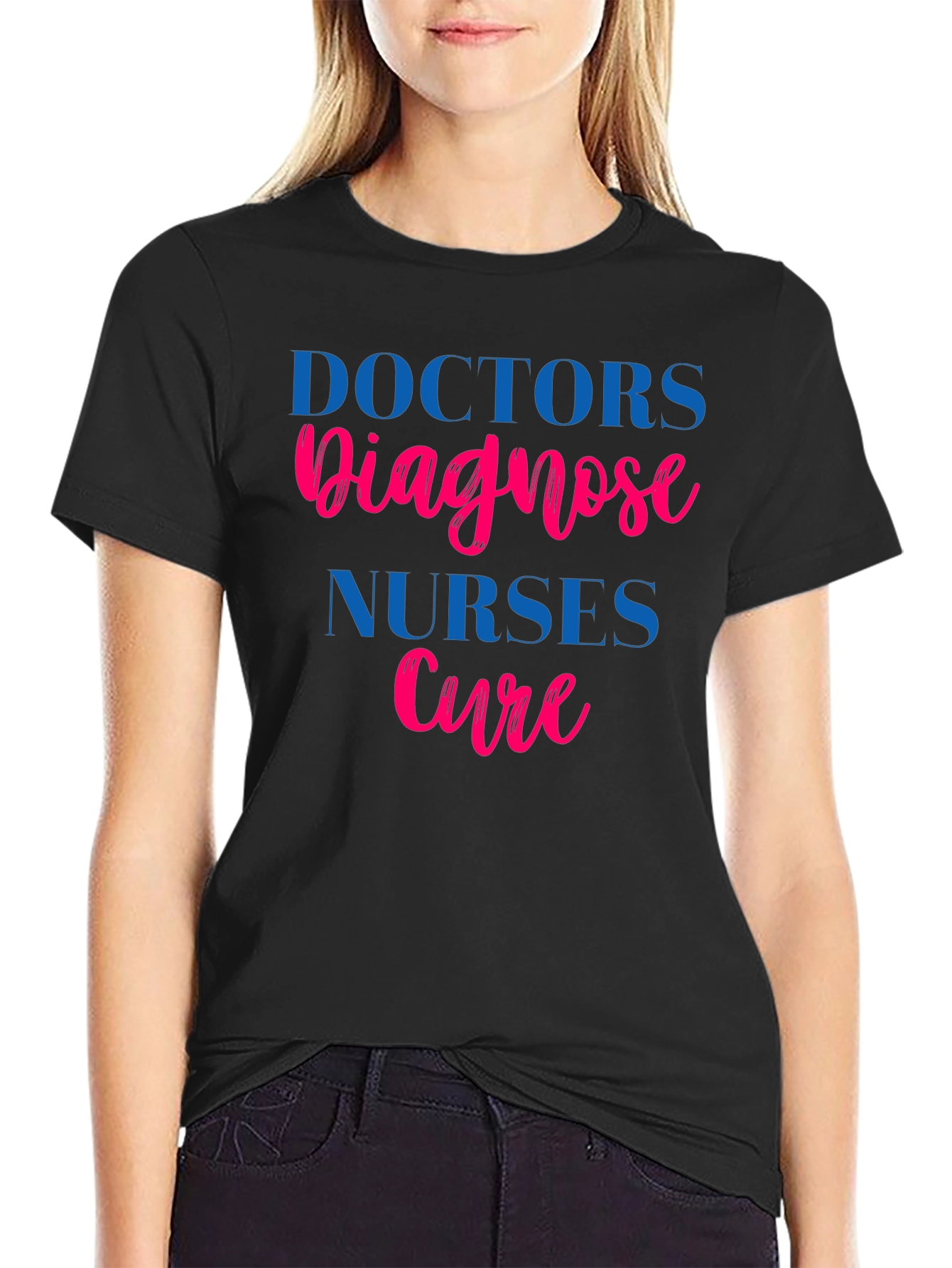 Black Doctors Diagnose, Nurses Cure Graphic T-Shirt view 2