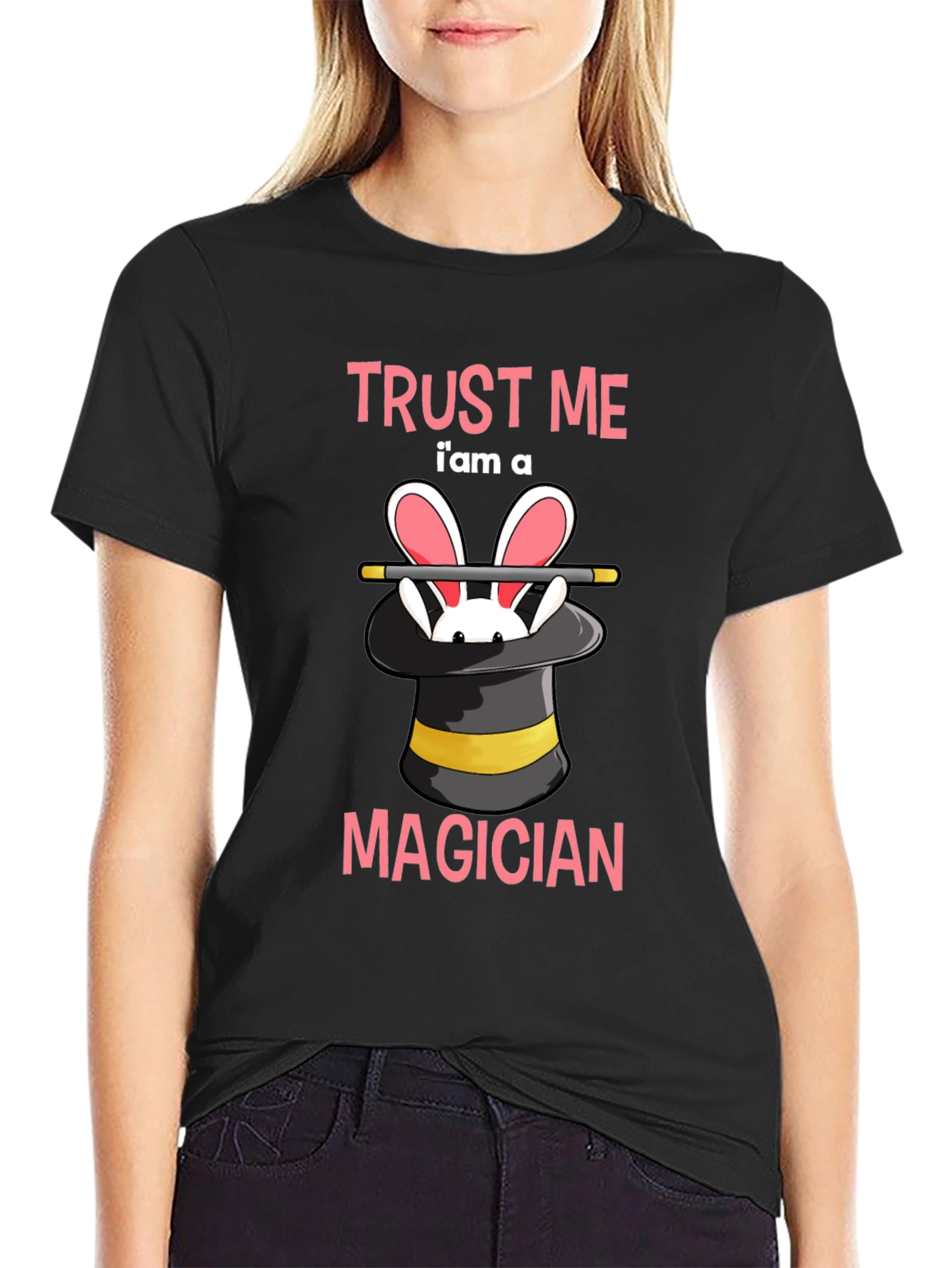 Black Trust Me I'm A Magician T-Shirt view 2