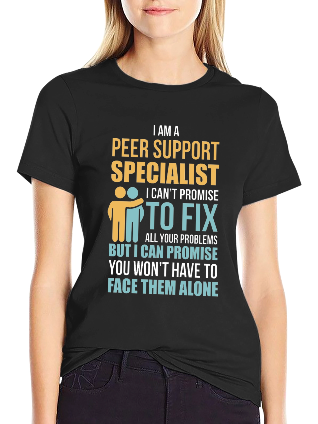 Black Peer Support Specialist Graphic T-Shirt view 2