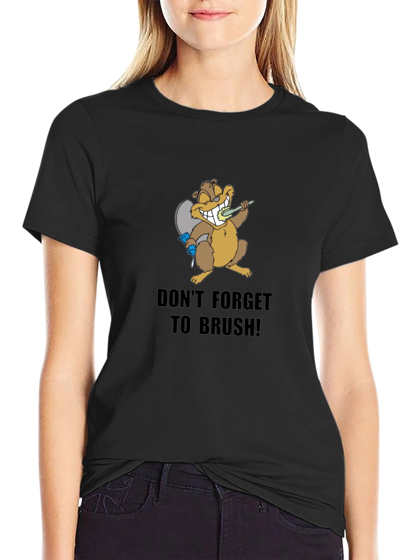 Black Brush Your Teeth T-Shirt view 2