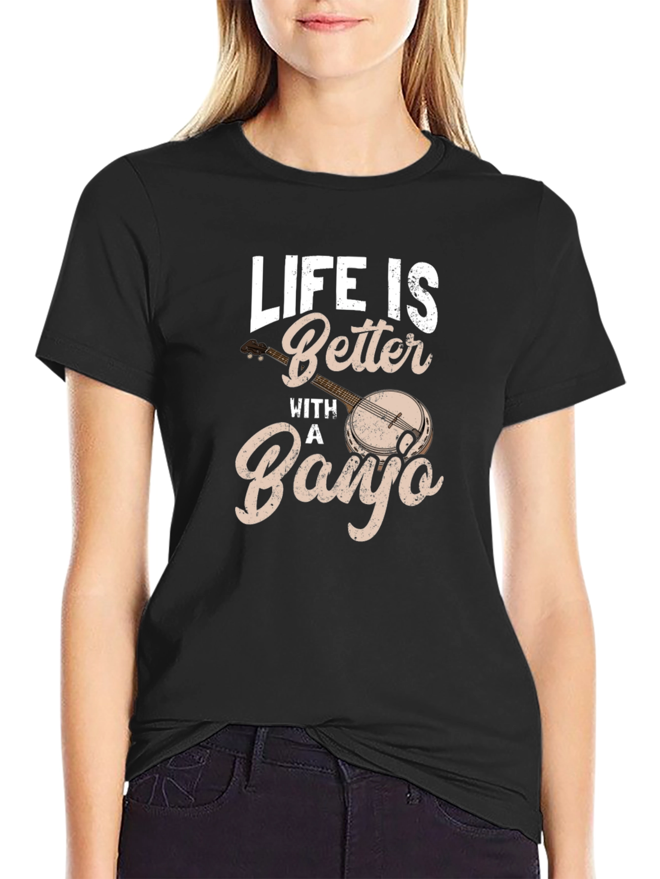 Black Life is Better With a Banjo Graphic Tee view 2
