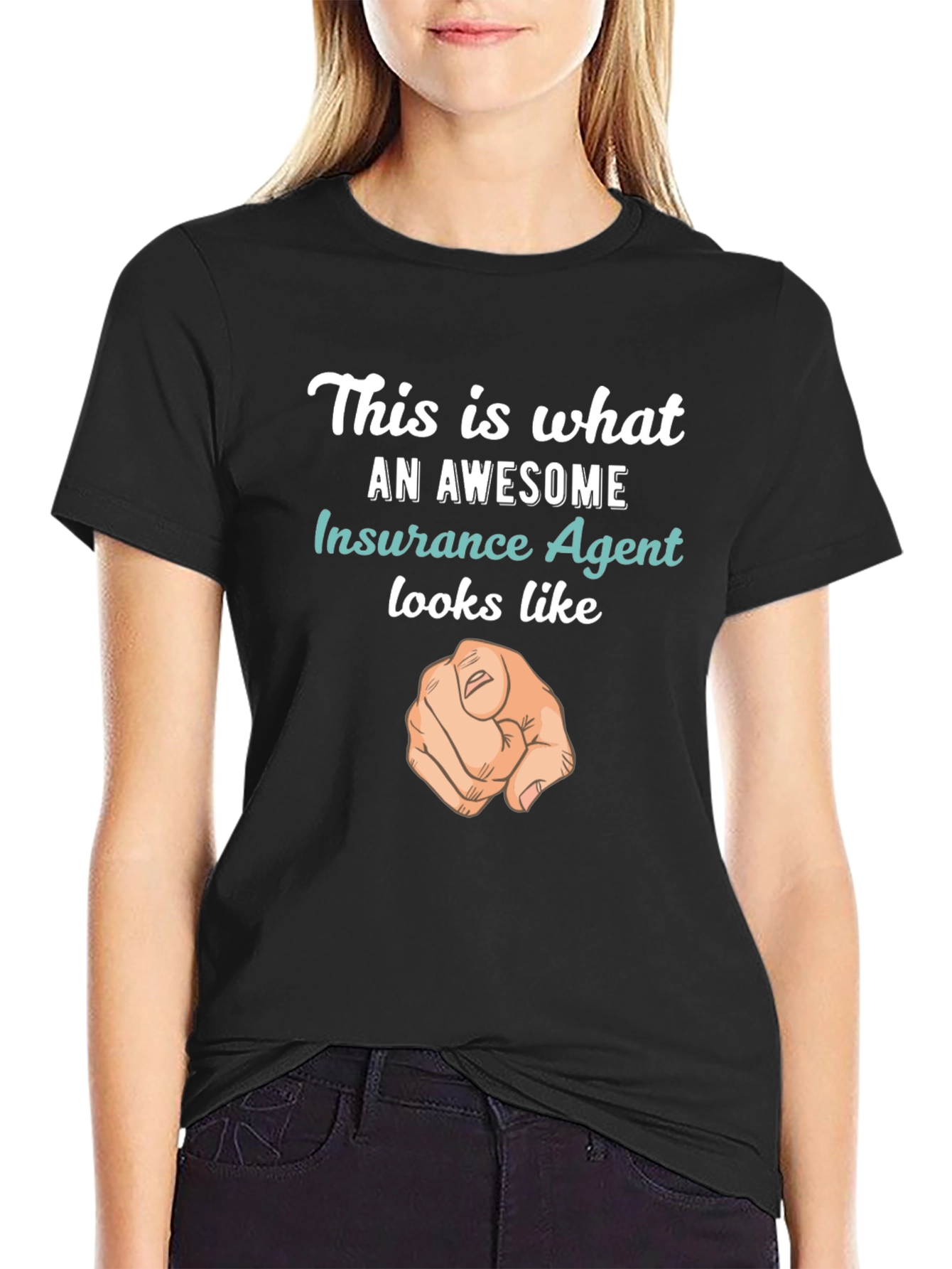 Black Awesome Insurance Agent T-Shirt, Novelty Tee view 2