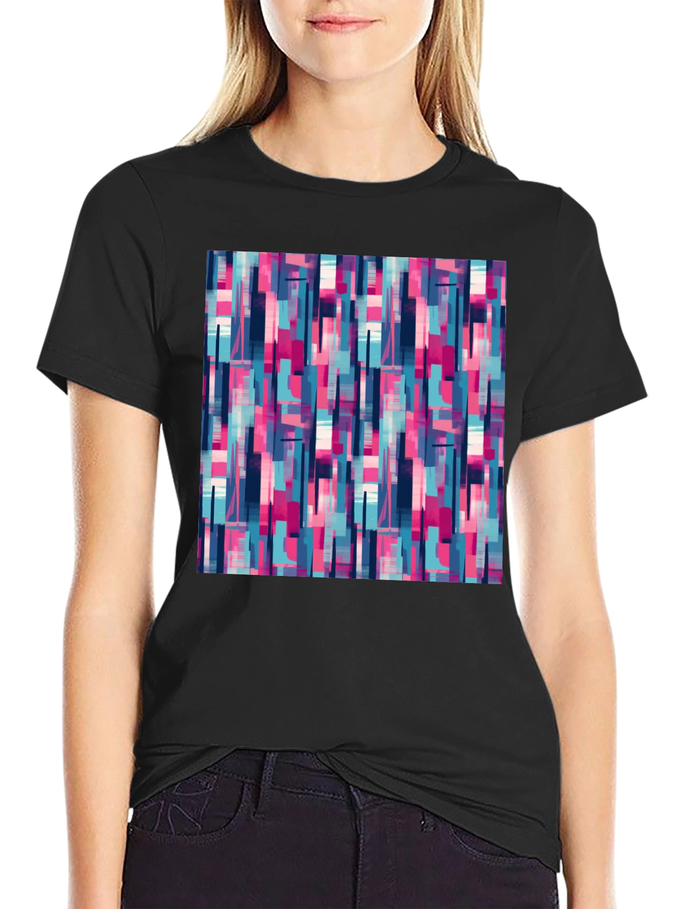 Black Abstract Pattern Tee view 2