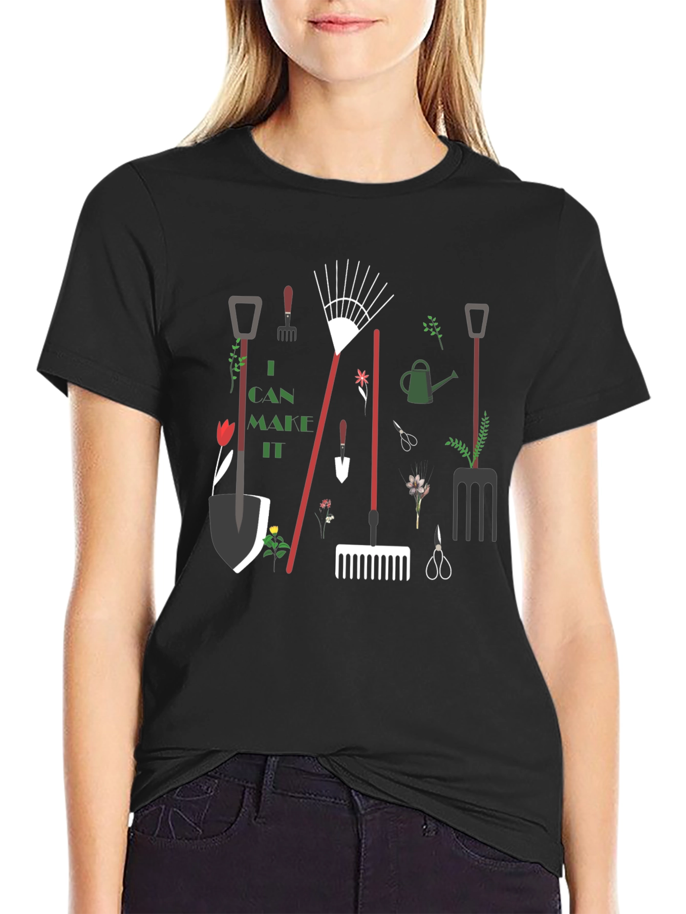 Black Gardening Tools Graphic Tee - I Can Make It! view 2