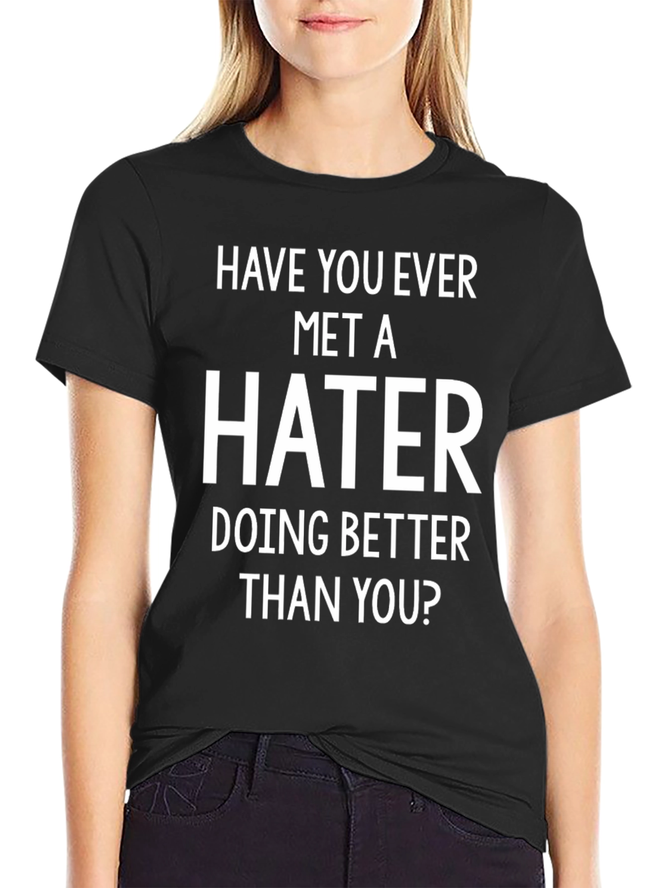 Black Hater Tee: Humorous Graphic T-Shirt for Men view 2