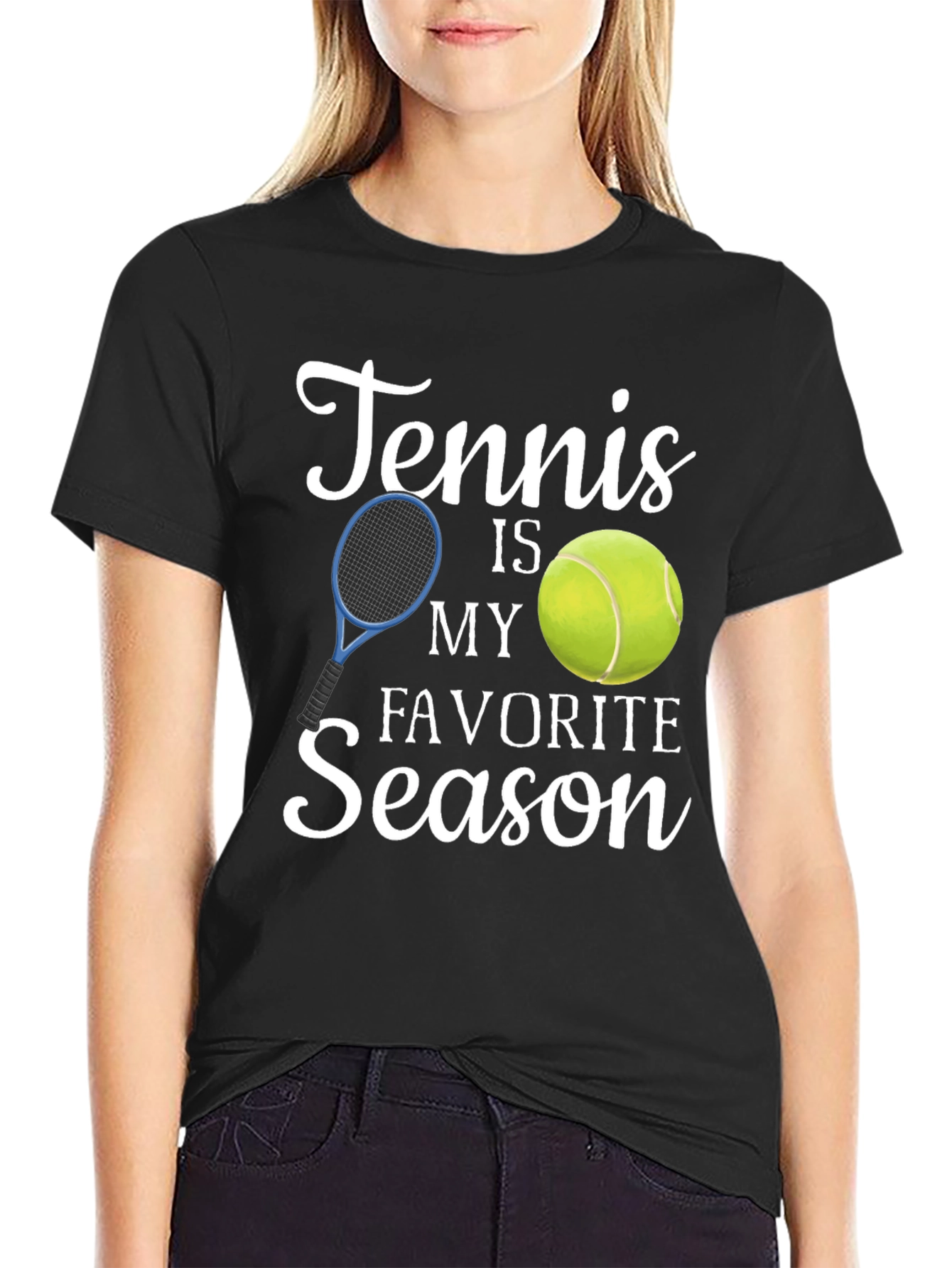 Black Tennis is My Favorite Season T-Shirt view 2
