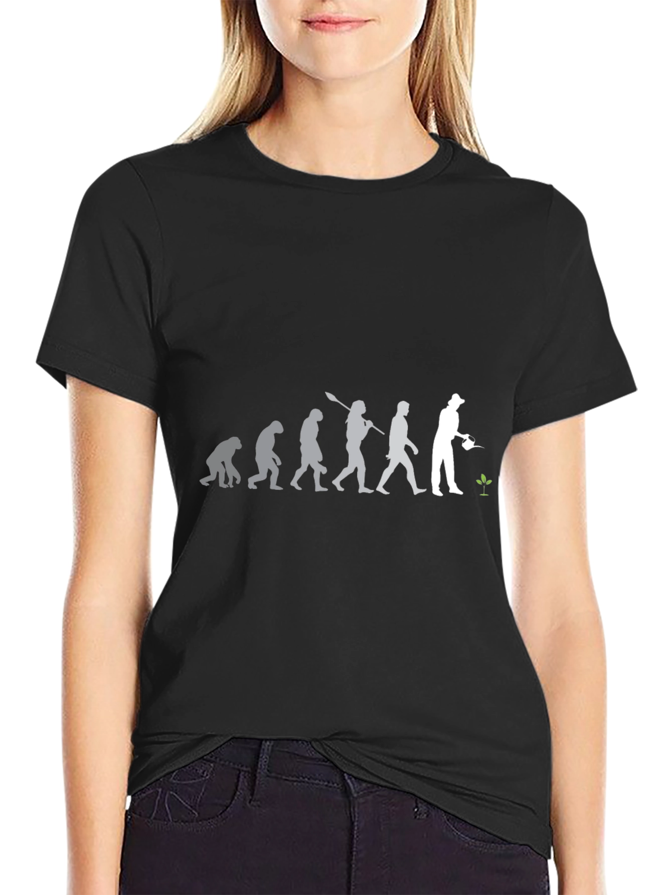 Black Evolution of Gardener T-Shirt - Black, Cotton Blend view 2