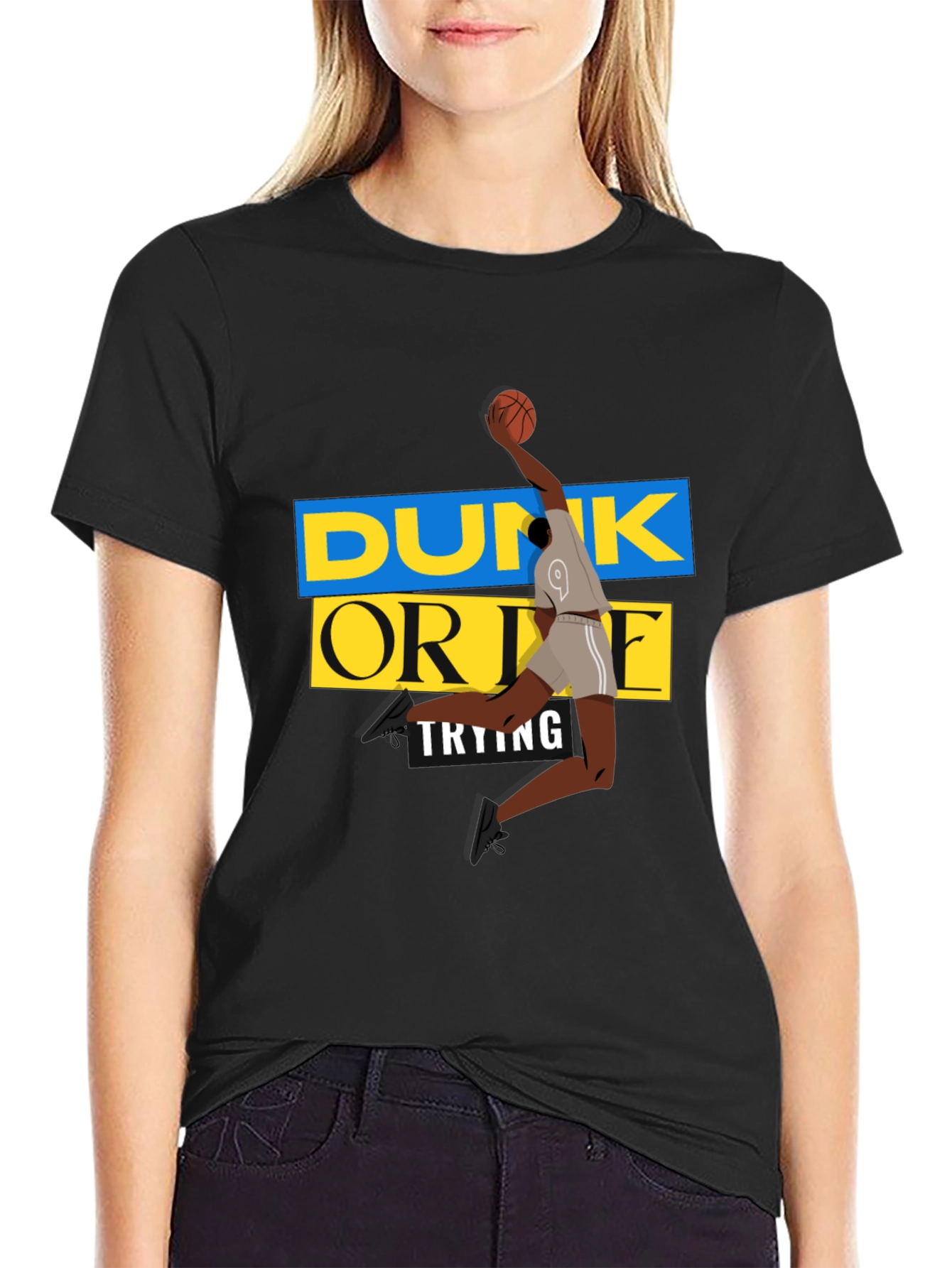 Dunk Or Die Trying Men's Black Graphic Tee - 2