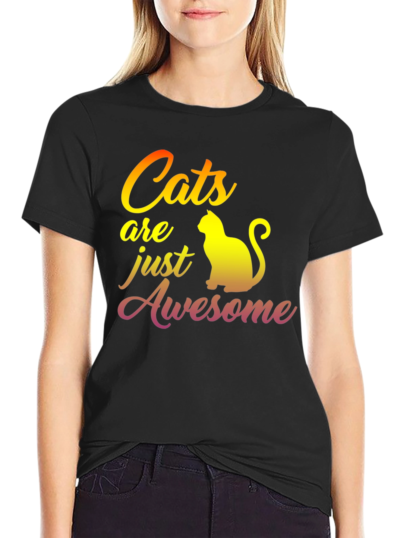Black Cats Are Awesome Graphic T-Shirt view 2