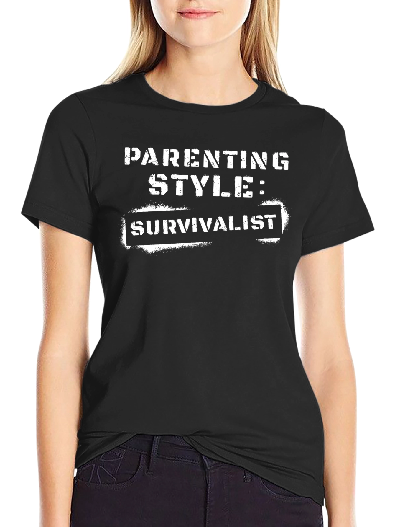Black Parenting Style: Survivalist - Funny Graphic T-Shirt view 2