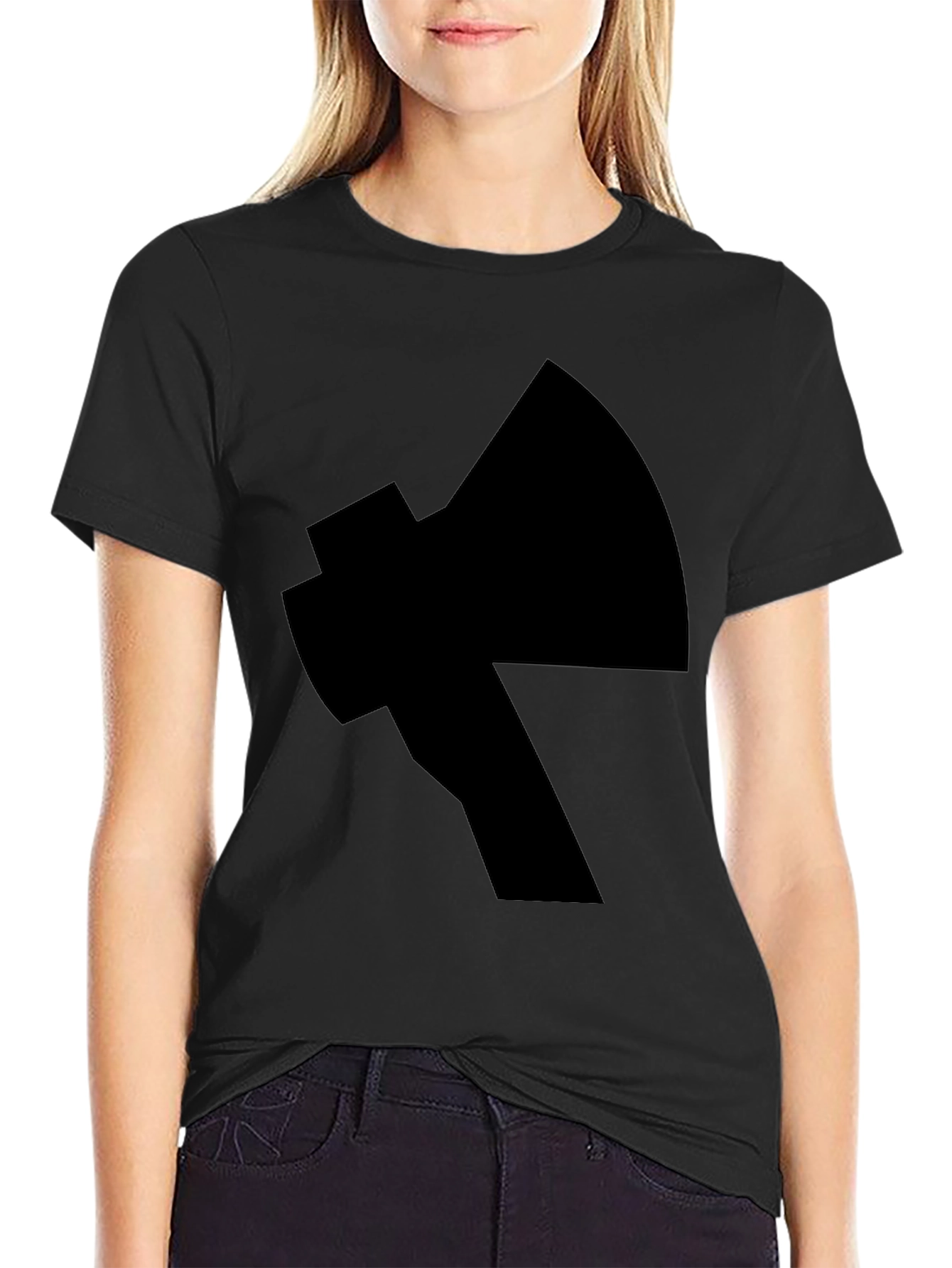 Black Axe Graphic Print Black T-Shirt view 2