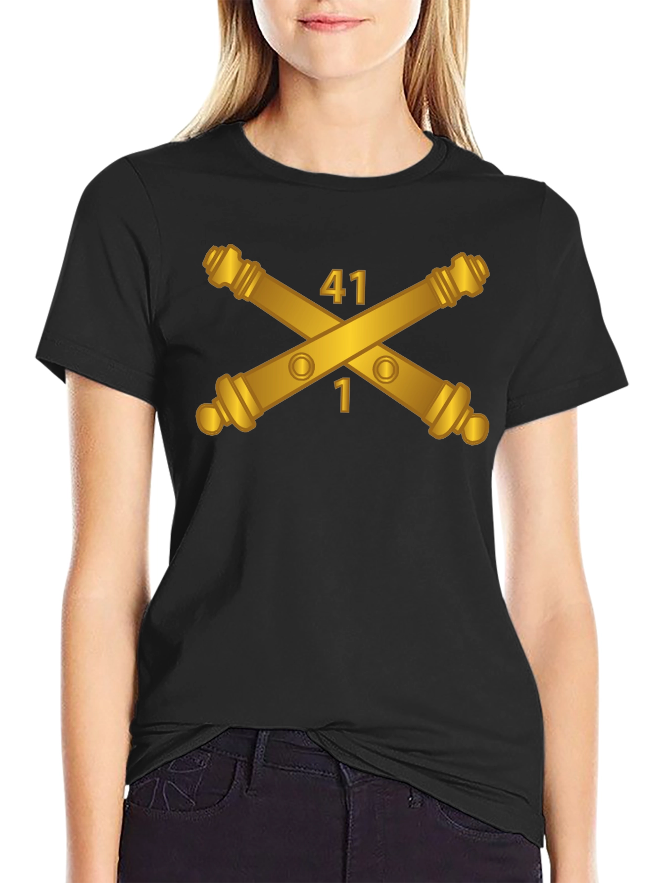 Black 41st Field Artillery Regiment T-Shirt view 2