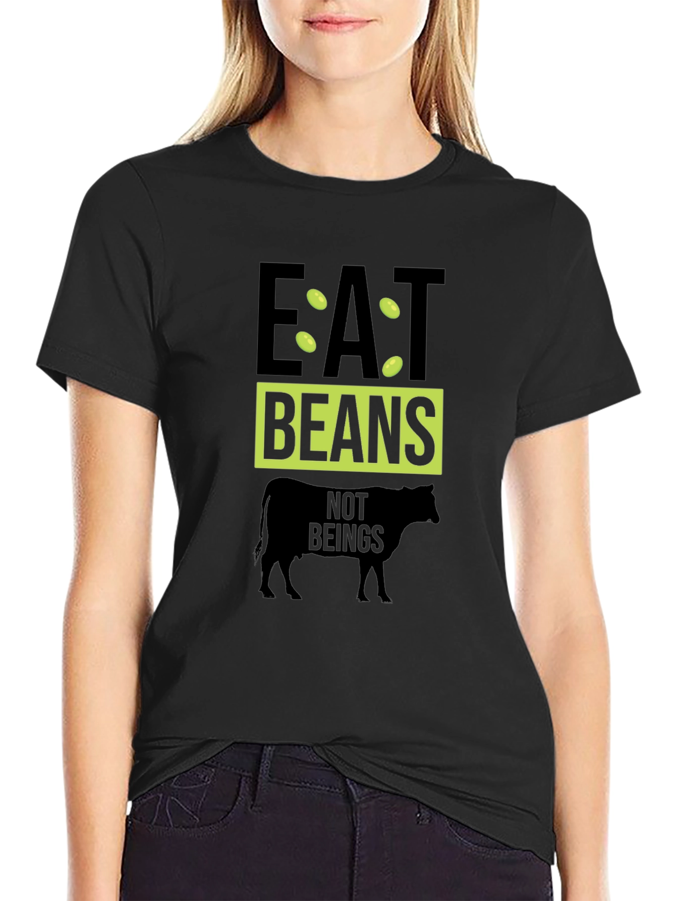 Eat Beans Not Beings Graphic T-Shirt - Vegan Friendly Tee - 2