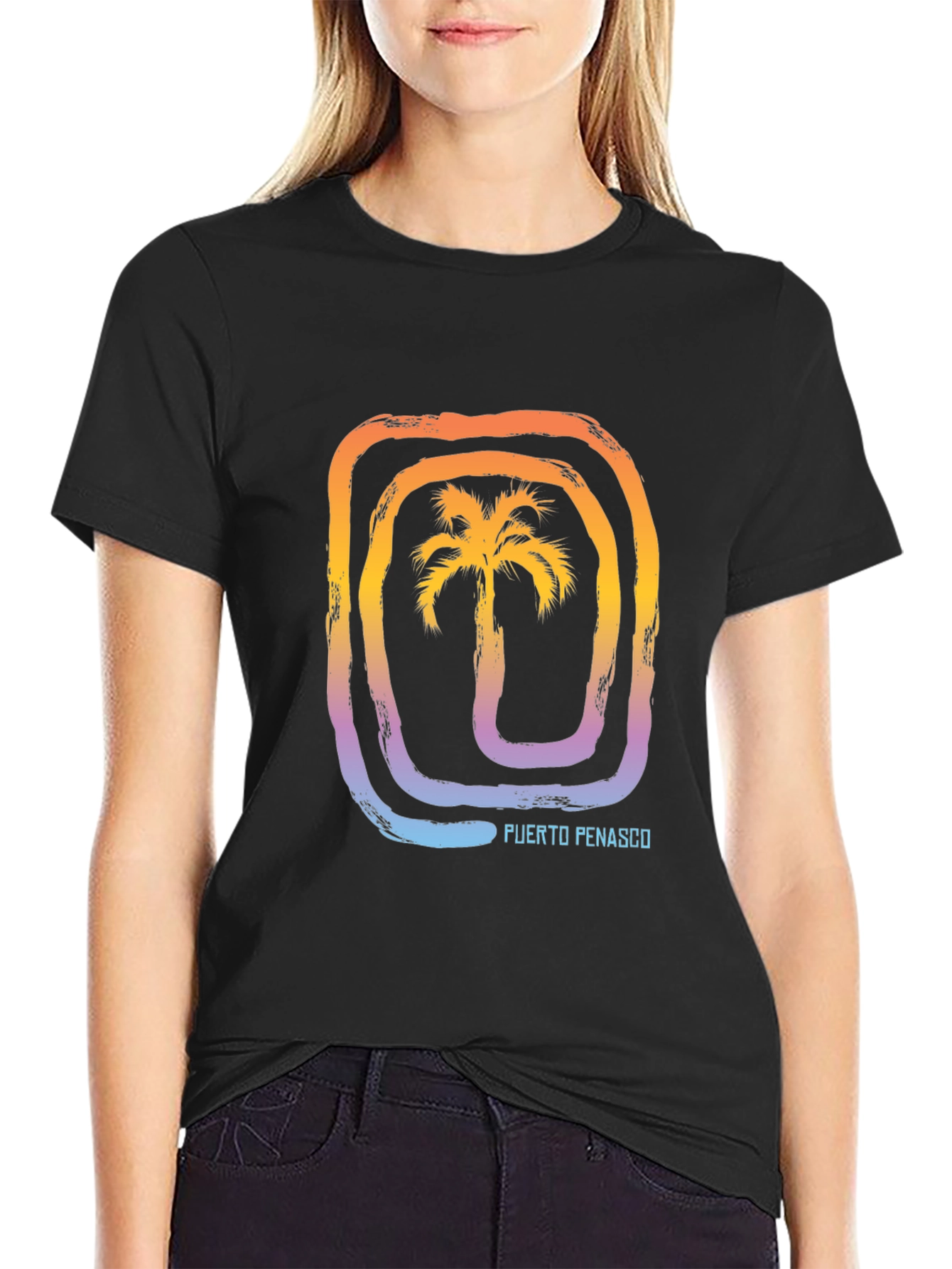 Black Puerto Penasco Palm Graphic Tee view 2