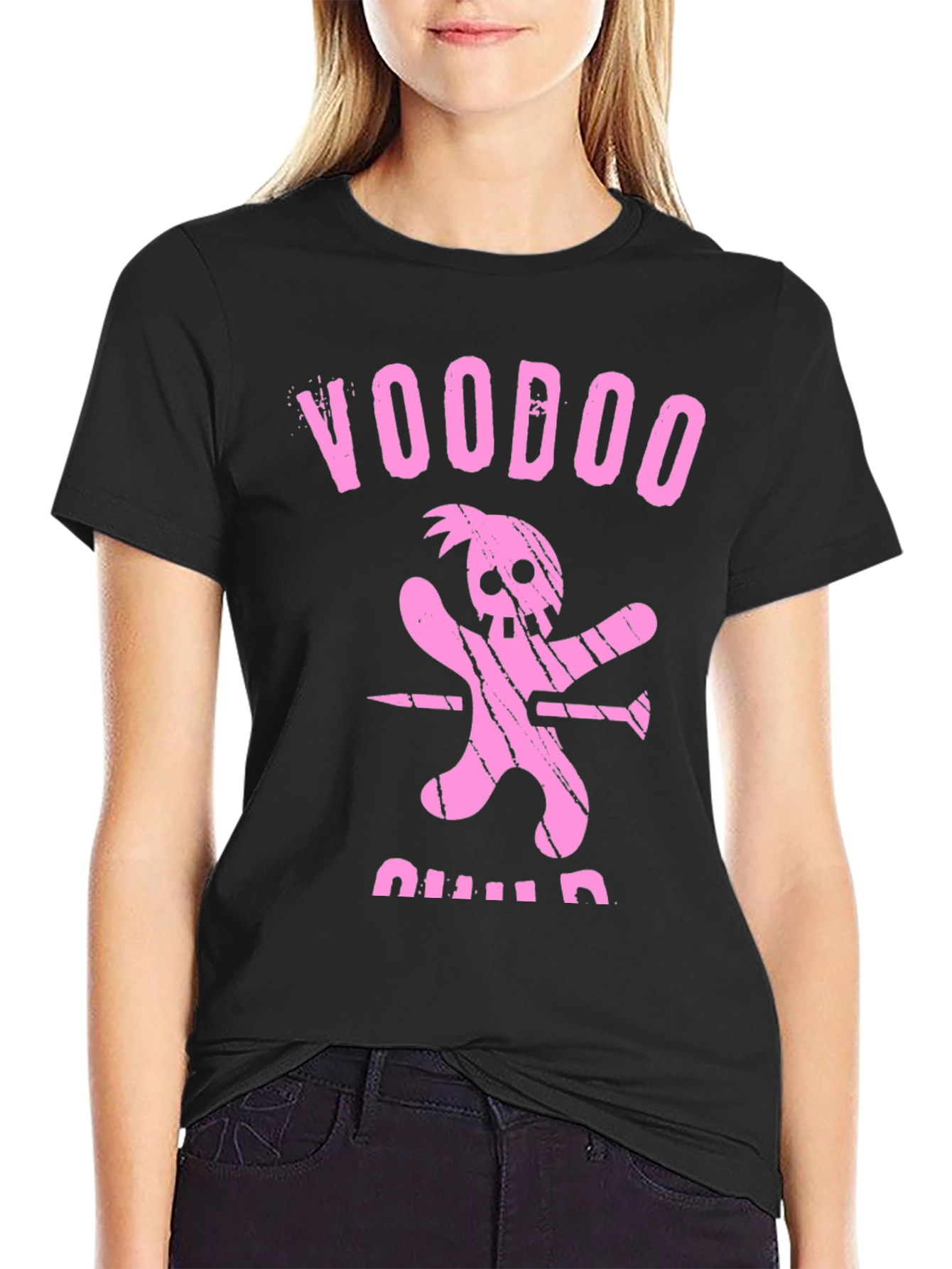 Black Voodoo Child Graphic T-Shirt view 2