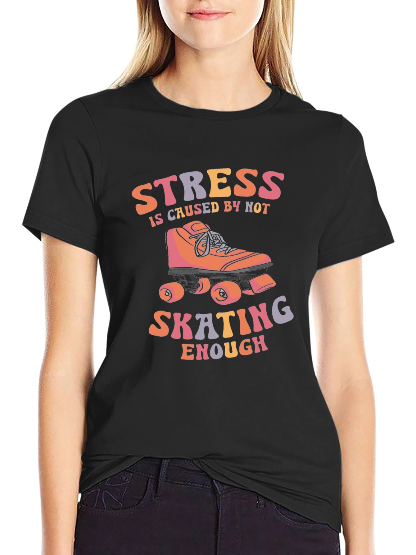 Black Stress Caused by Not Skating Enough T-Shirt view 2