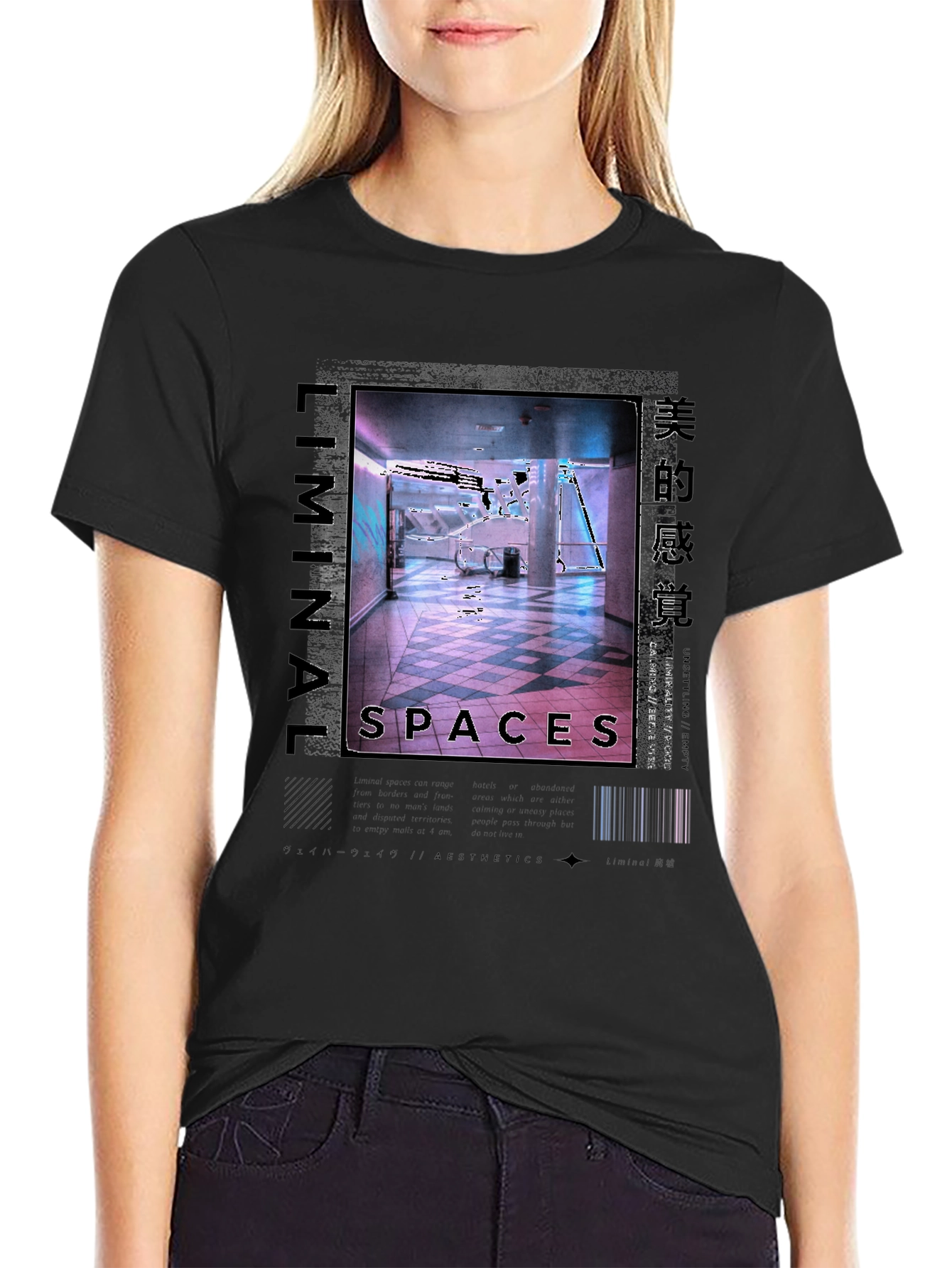 Black Liminal Spaces Graphic Tee - Black Urban Style view 2
