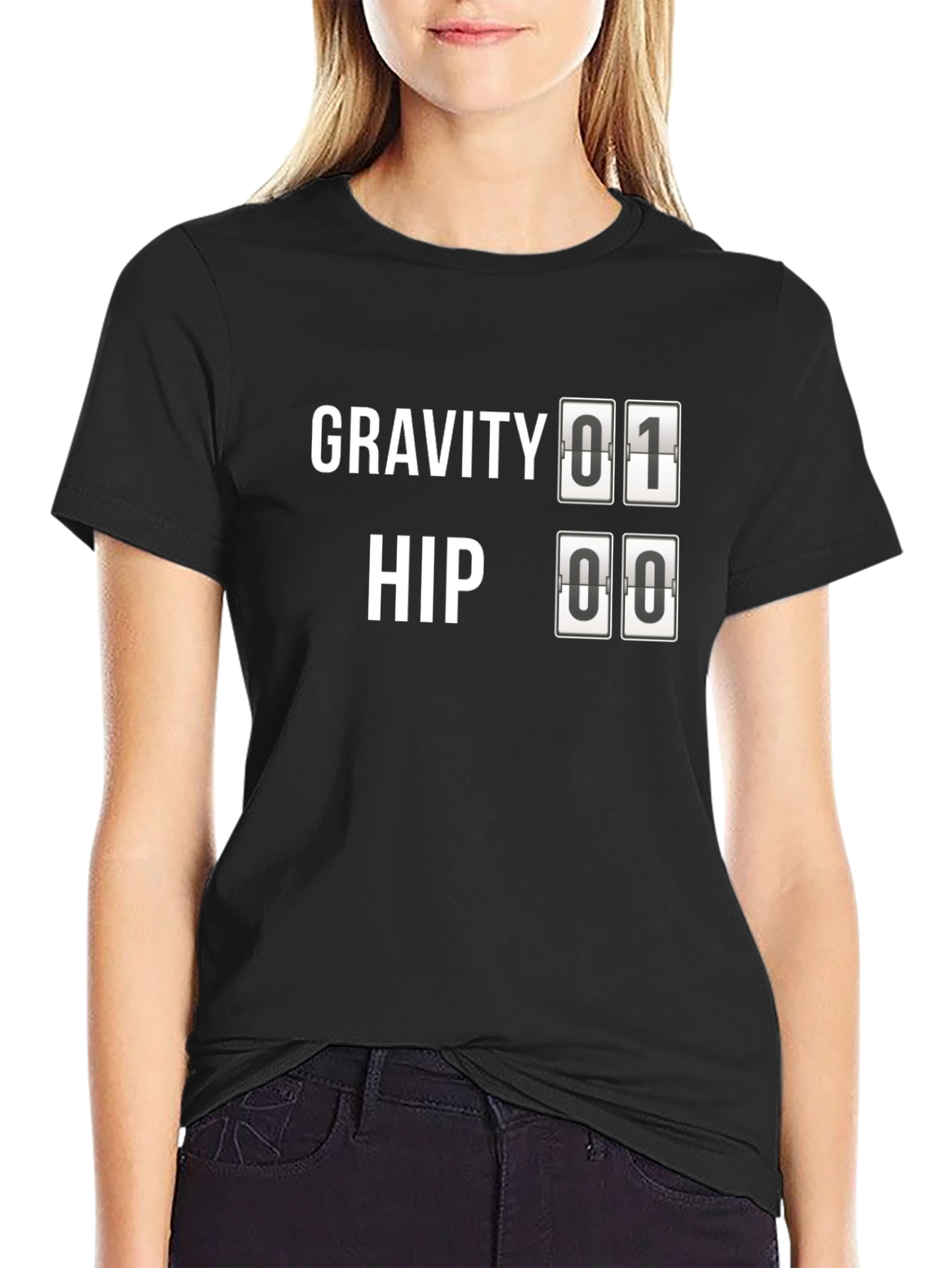 Black Gravity Hip T-Shirt - Men's Black Novelty Tee view 2