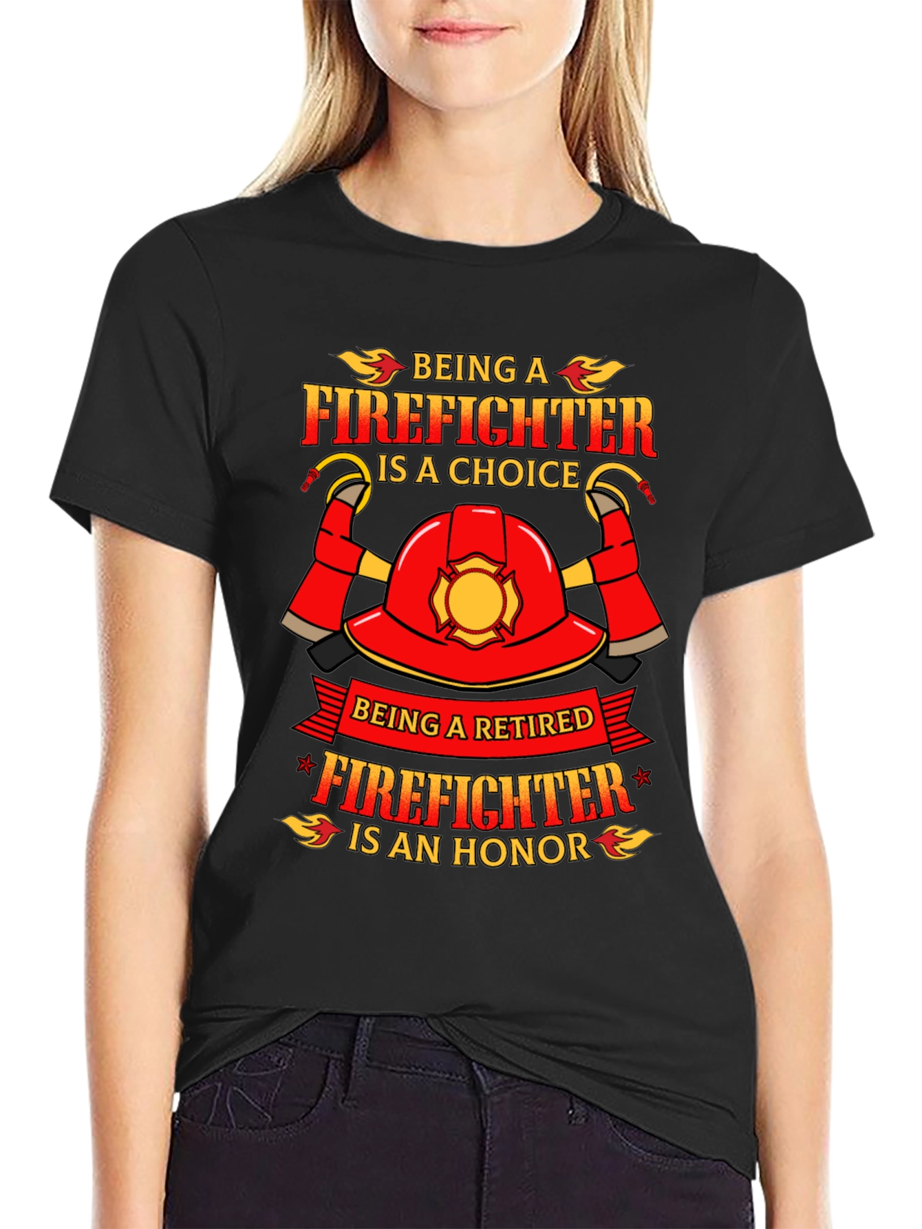 Black Firefighter Retirement Honor T-Shirt view 2
