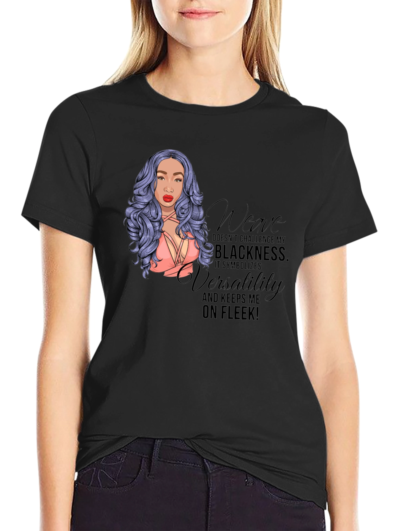 Black Weave On Fleek Graphic Tee view 2
