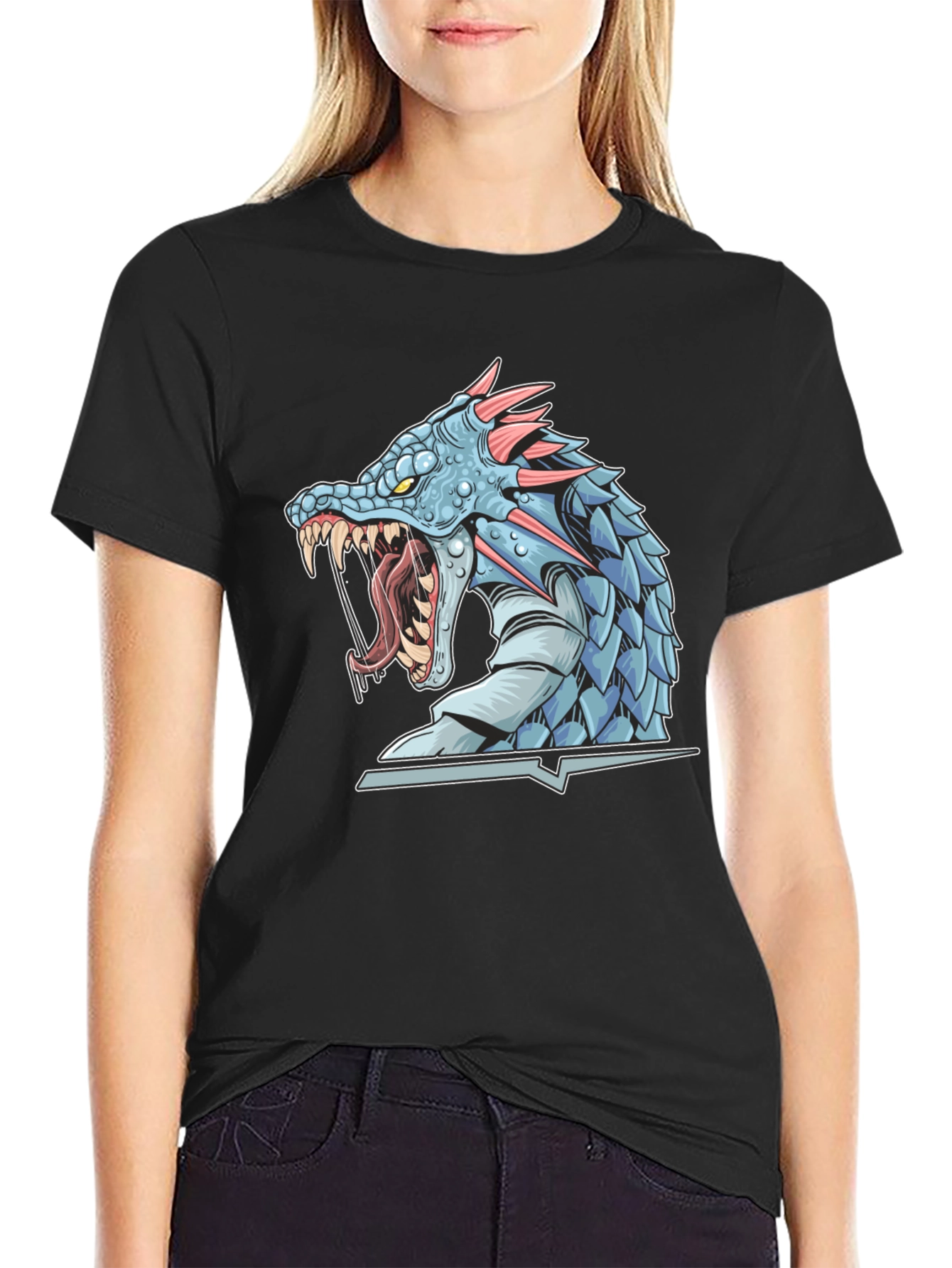 Black Dragon Graphic Tee - Black Cotton Shirt view 2
