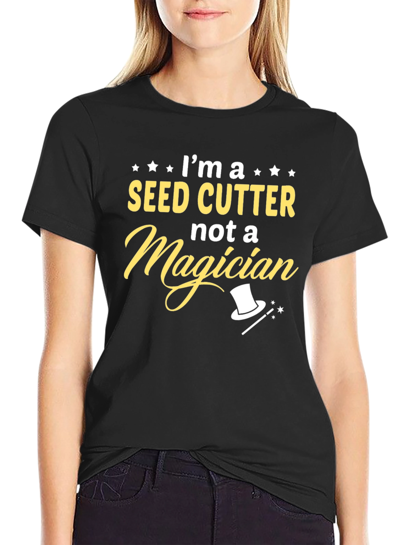 Black Seed Cutter Not a Magician T-Shirt view 2