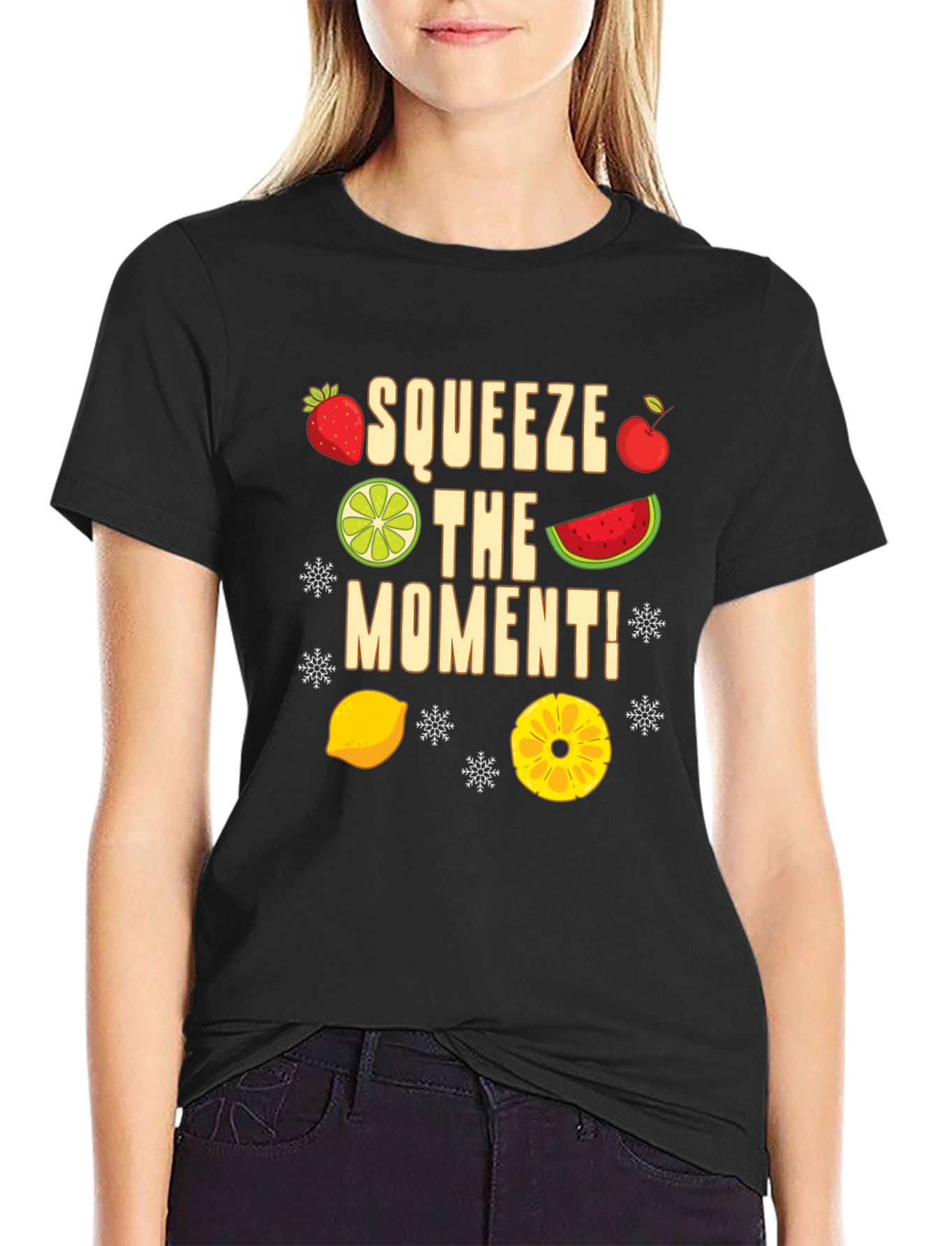 Black Squeeze the Moment Fruit T-Shirt view 2