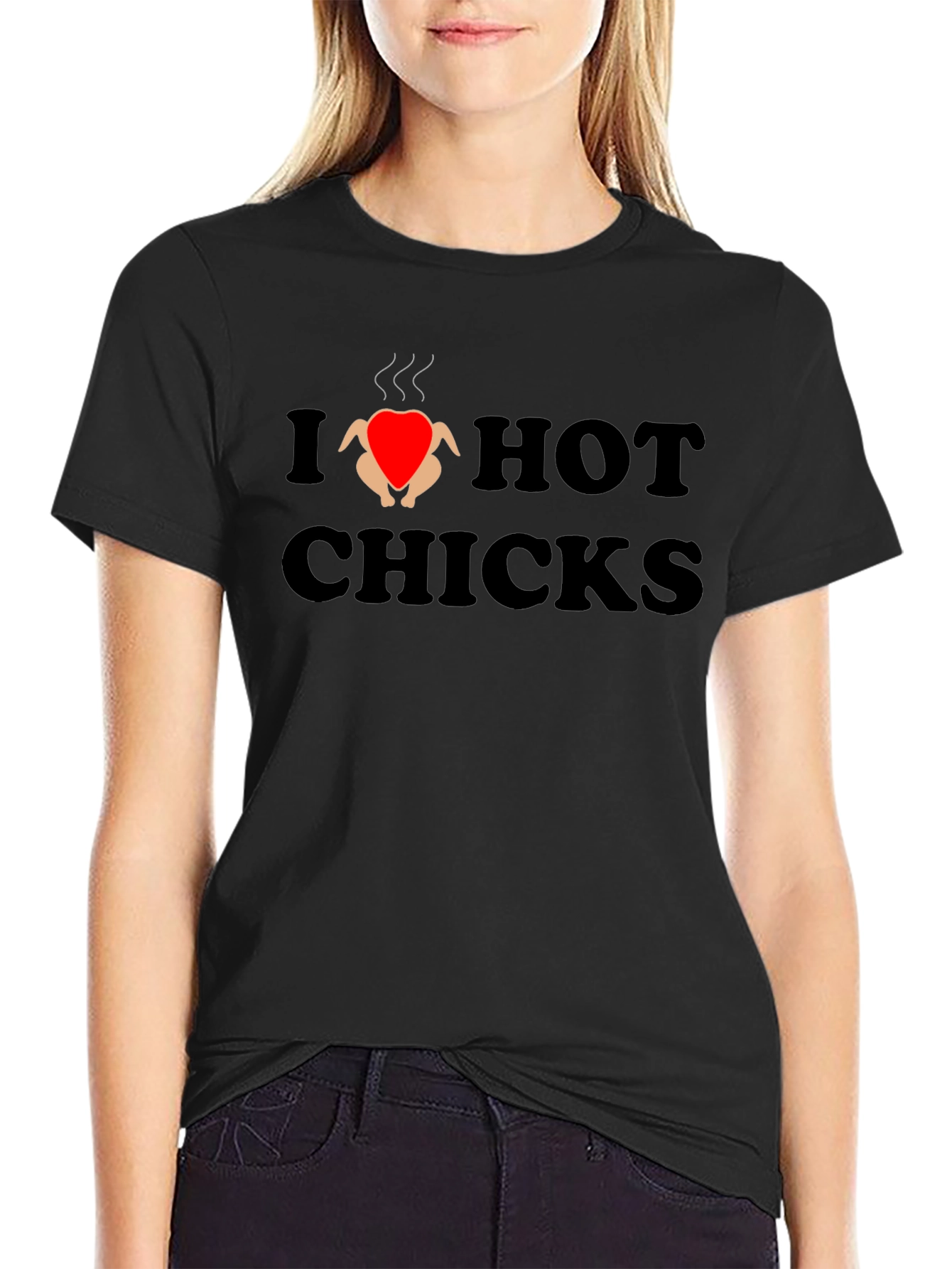 Black I Love Hot Chicks Graphic Tee view 2