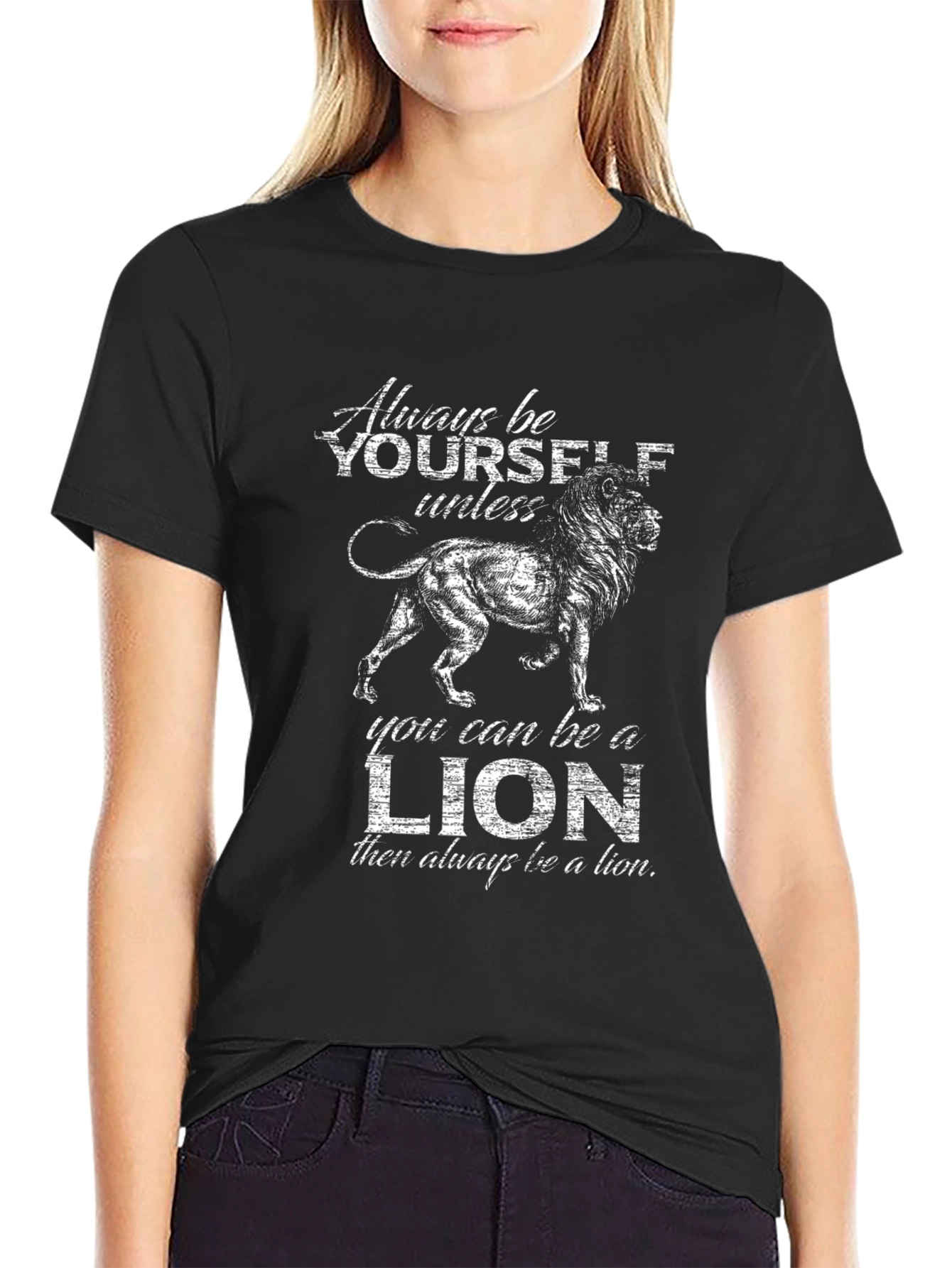 Black Lion Graphic T-Shirt - Always Be Yourself Tee view 2