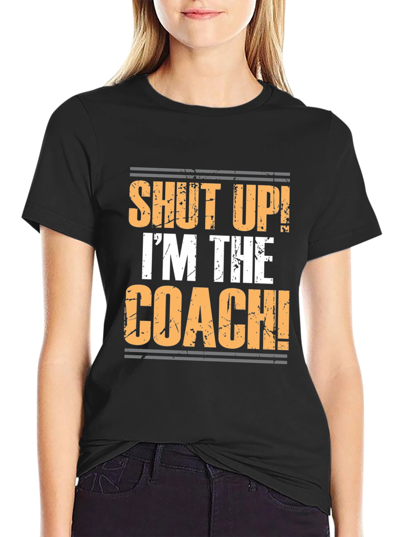 Black Shut Up! I'm the Coach! Graphic Tee view 2