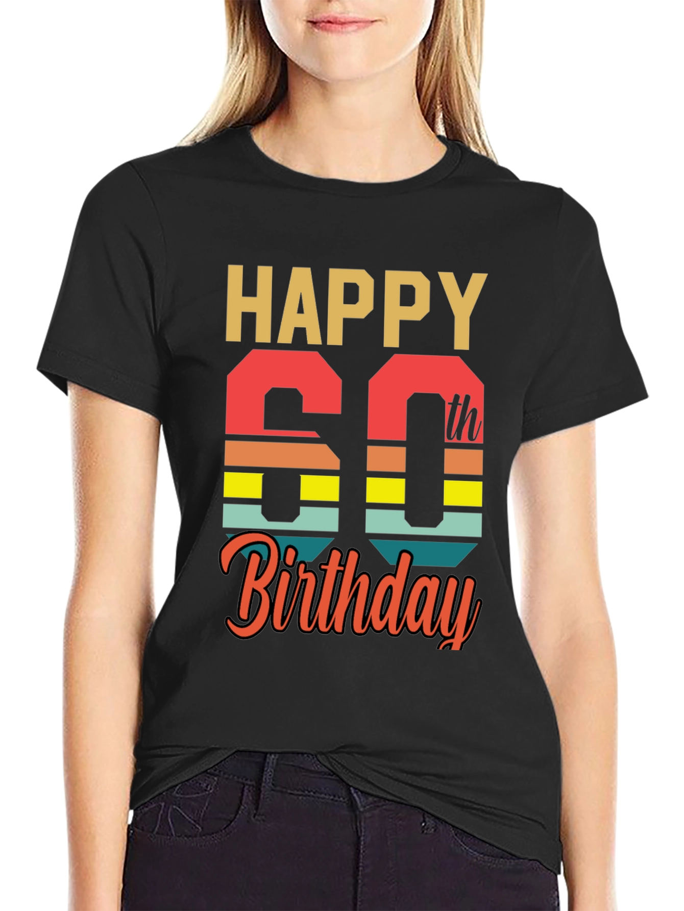 Black Happy 60th Birthday Graphic Tee view 2