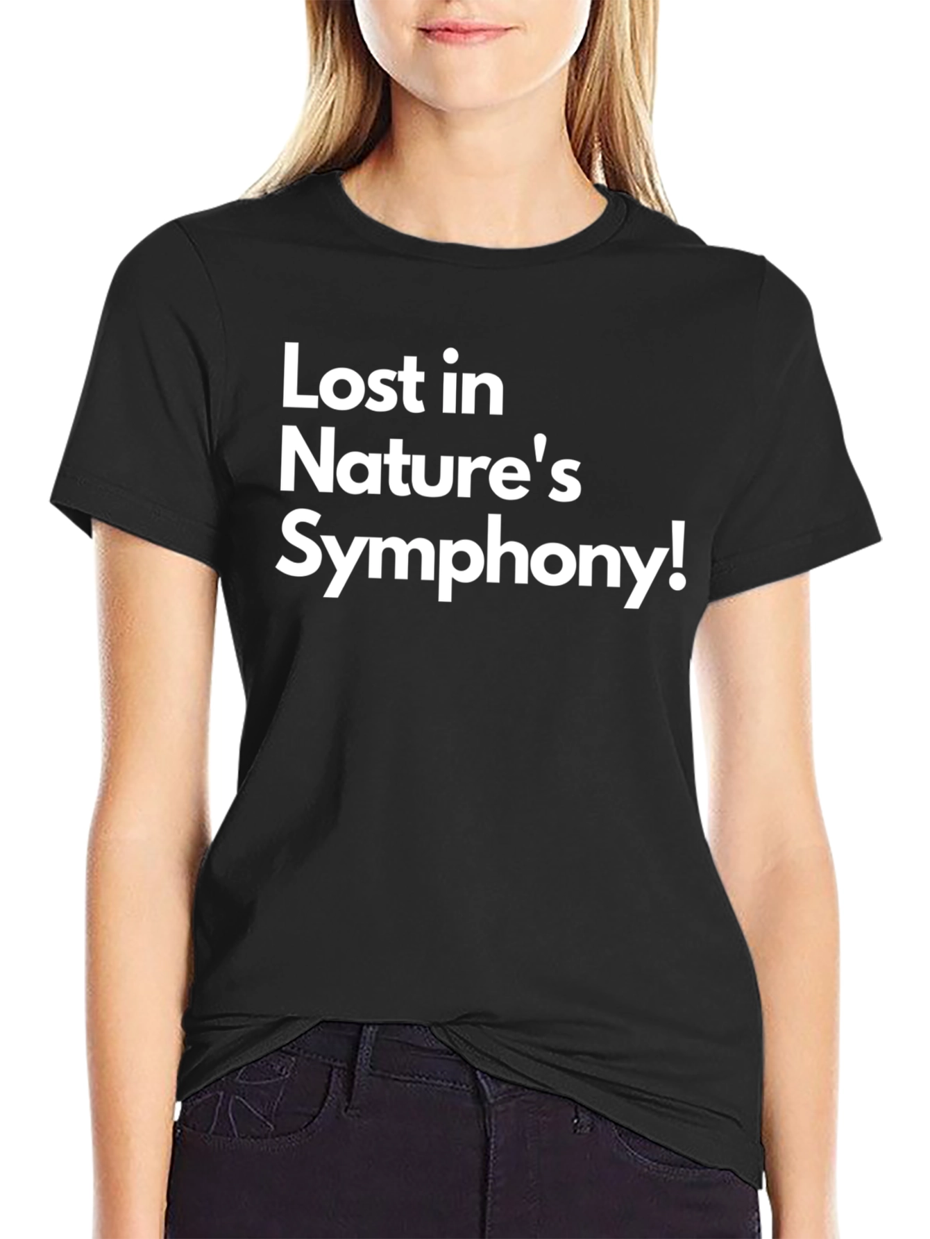 Black Lost in Nature's Symphony Black T-Shirt view 2