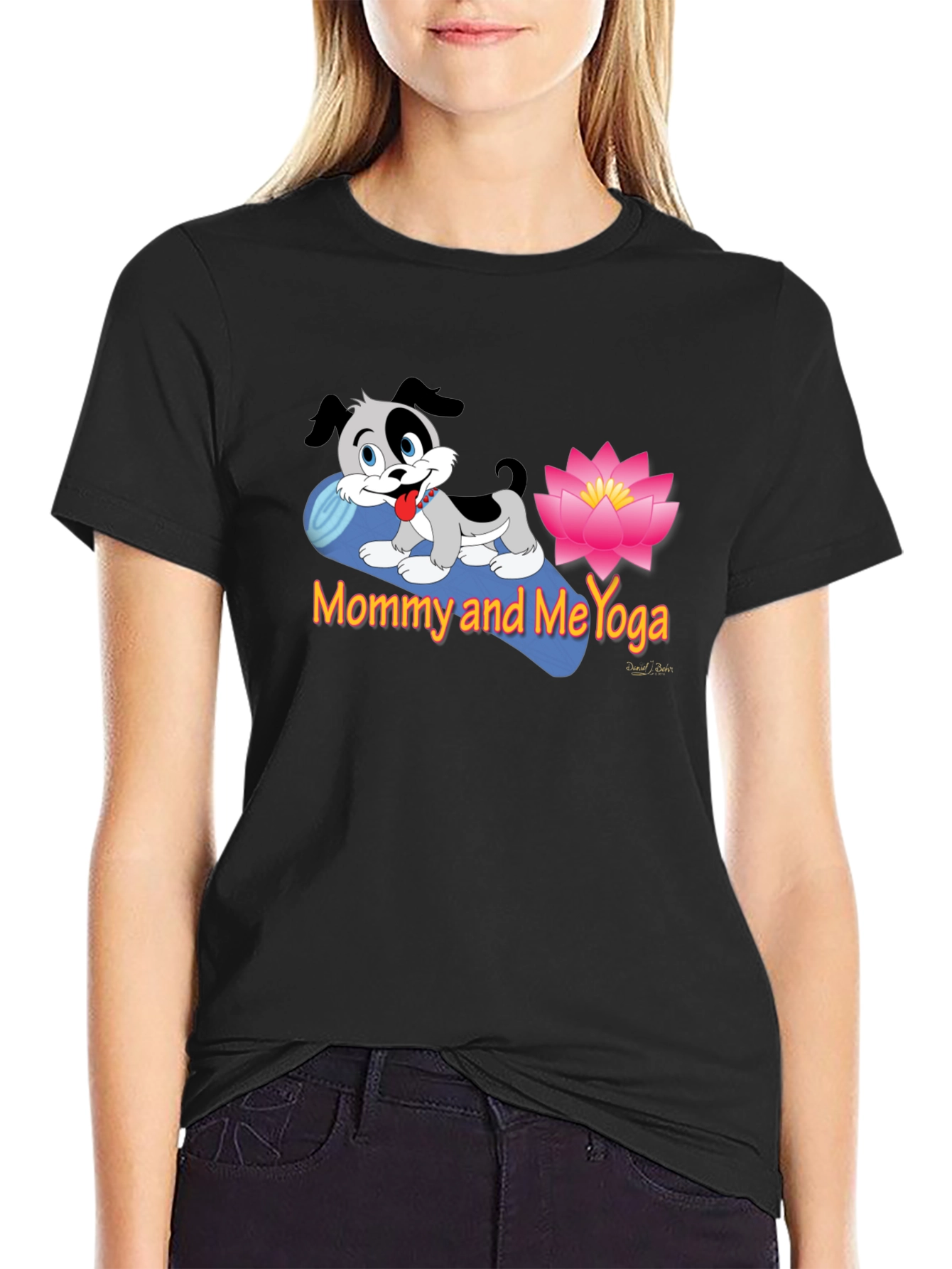 Black Mommy and Me Yoga Black T-Shirt view 2