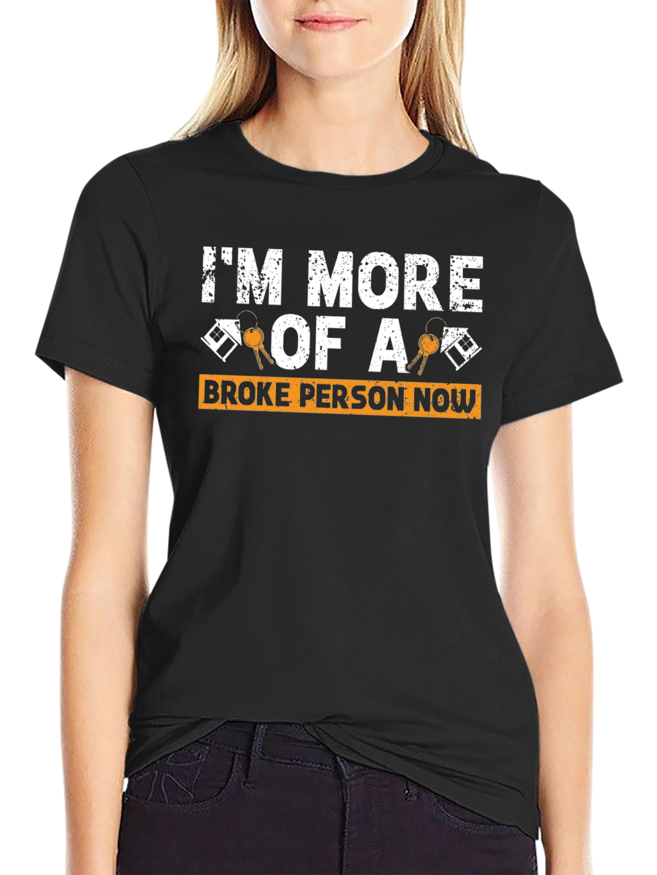 Black Broke Person Now Graphic T-Shirt view 2