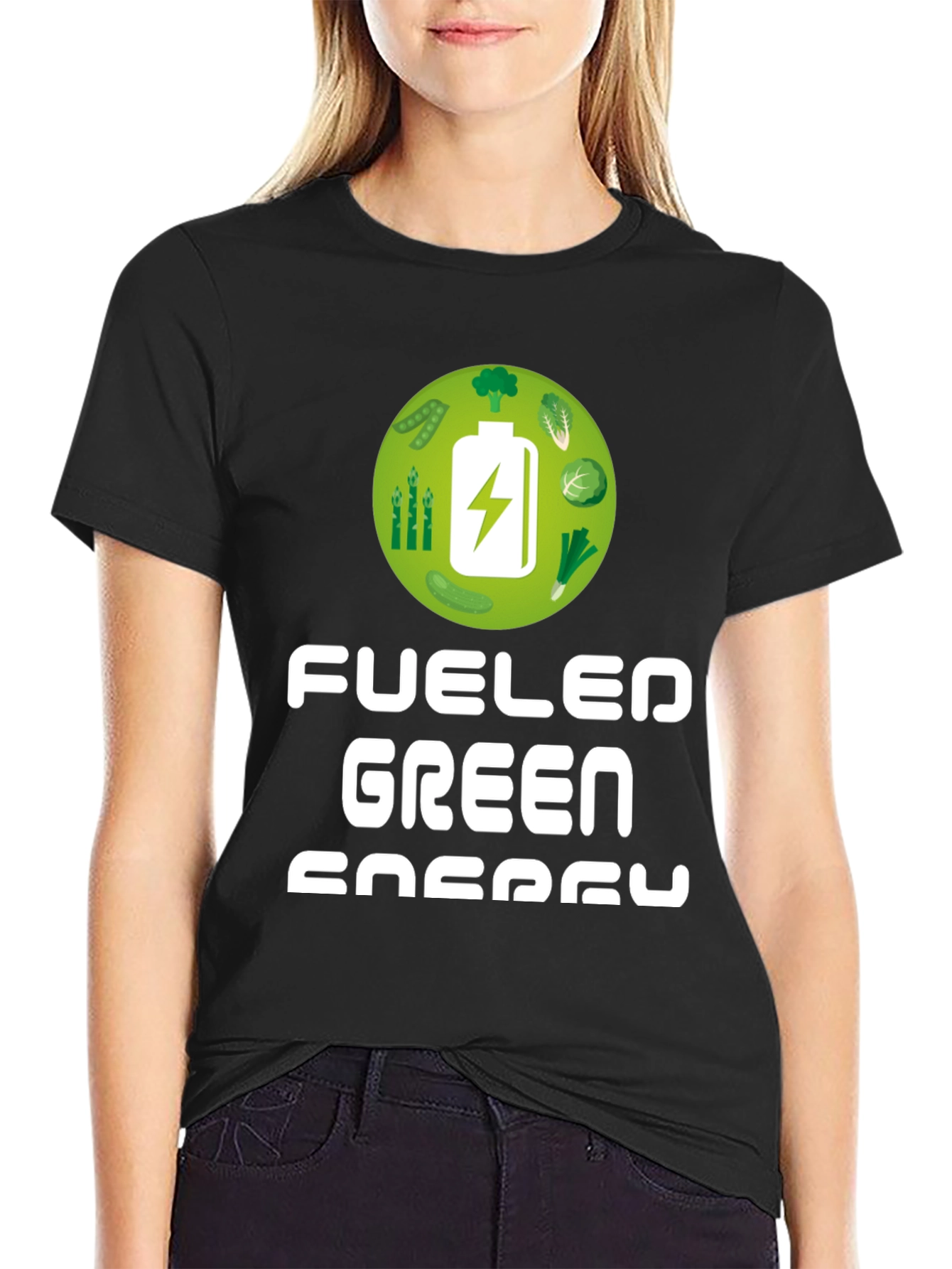 Black Fueled by Green Energy T-Shirt view 2