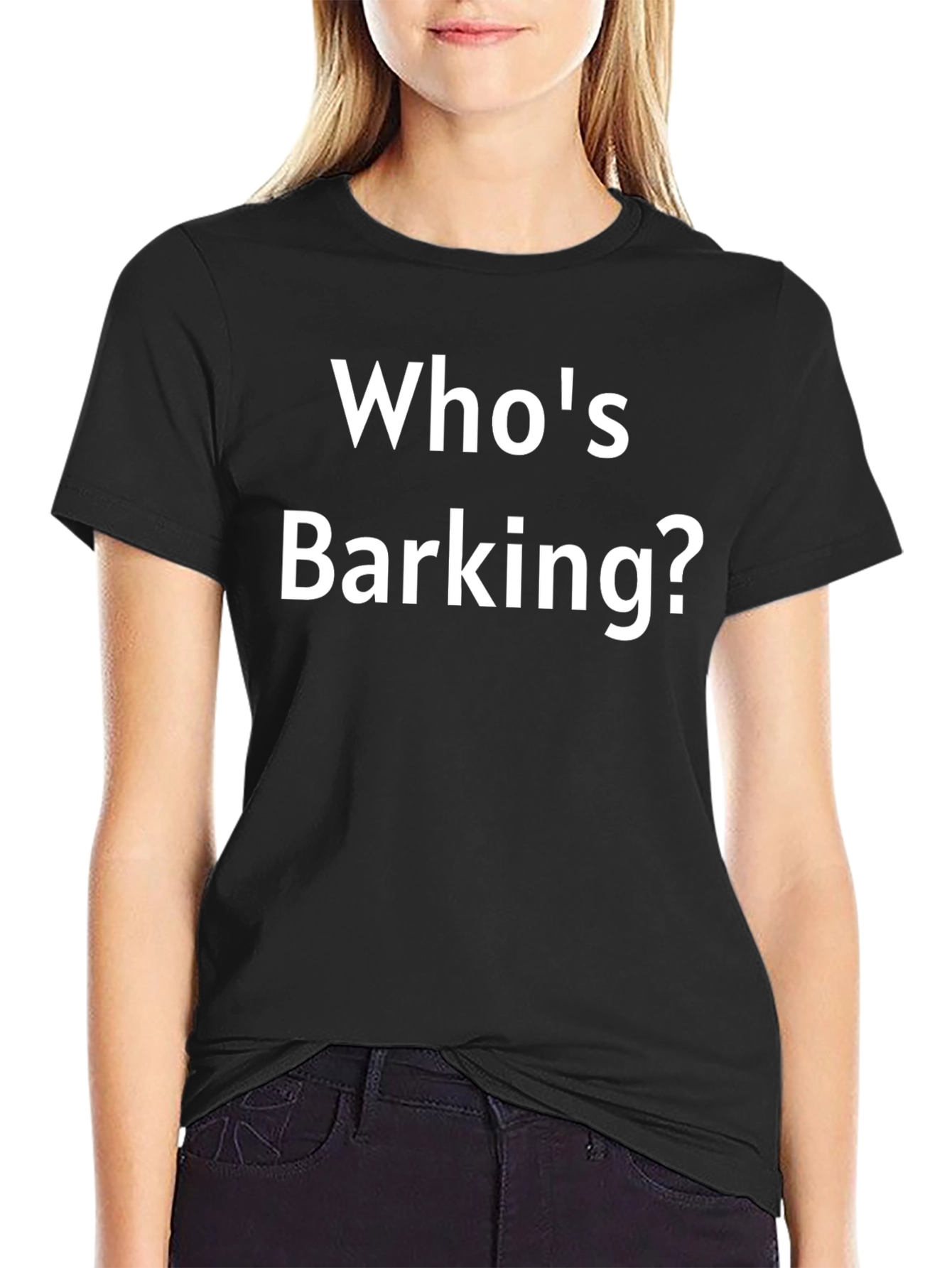Black Who's Barking? Graphic T-Shirt view 2