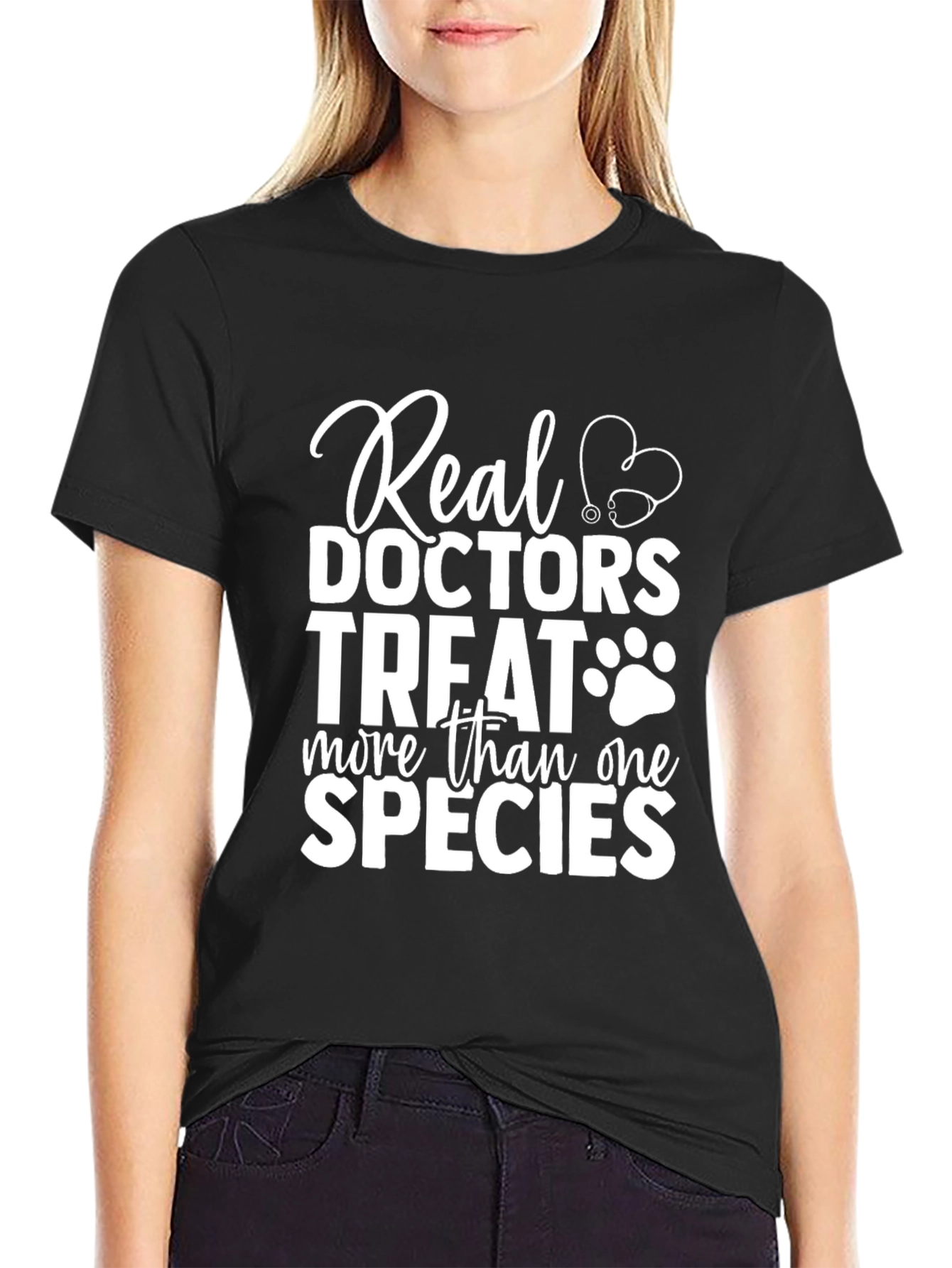 Black Real Doctors Treat More Than One Species T-Shirt view 2