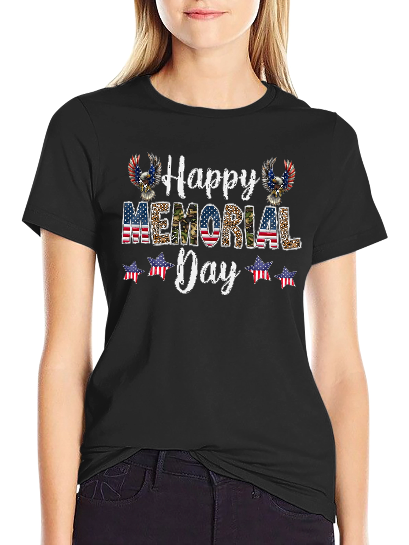 Black Happy Memorial Day Graphic Tee view 2