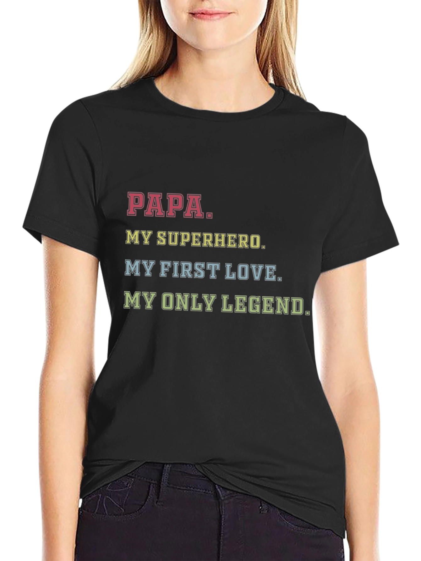 Black Papa My Superhero Graphic T-Shirt view 2