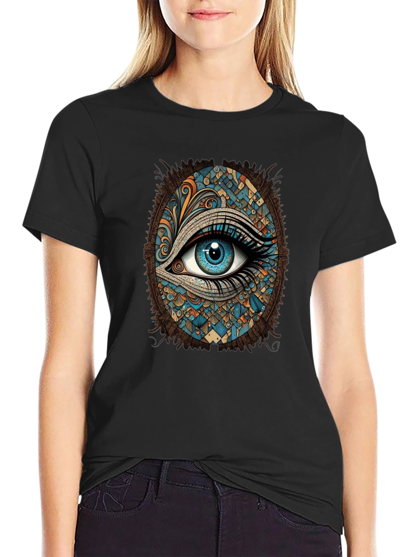 Black Mystic Eye Graphic Tee - Artistic Vision view 2