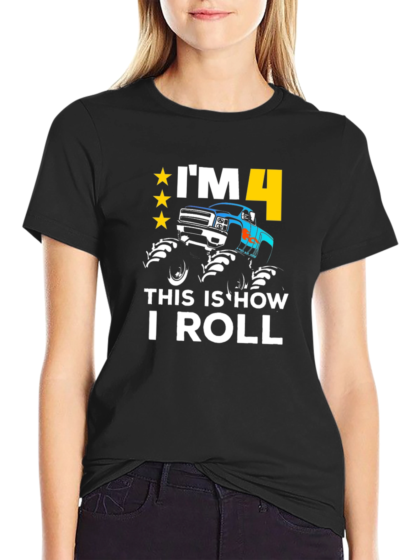 Black I'm 4 This is How I Roll T-Shirt view 2