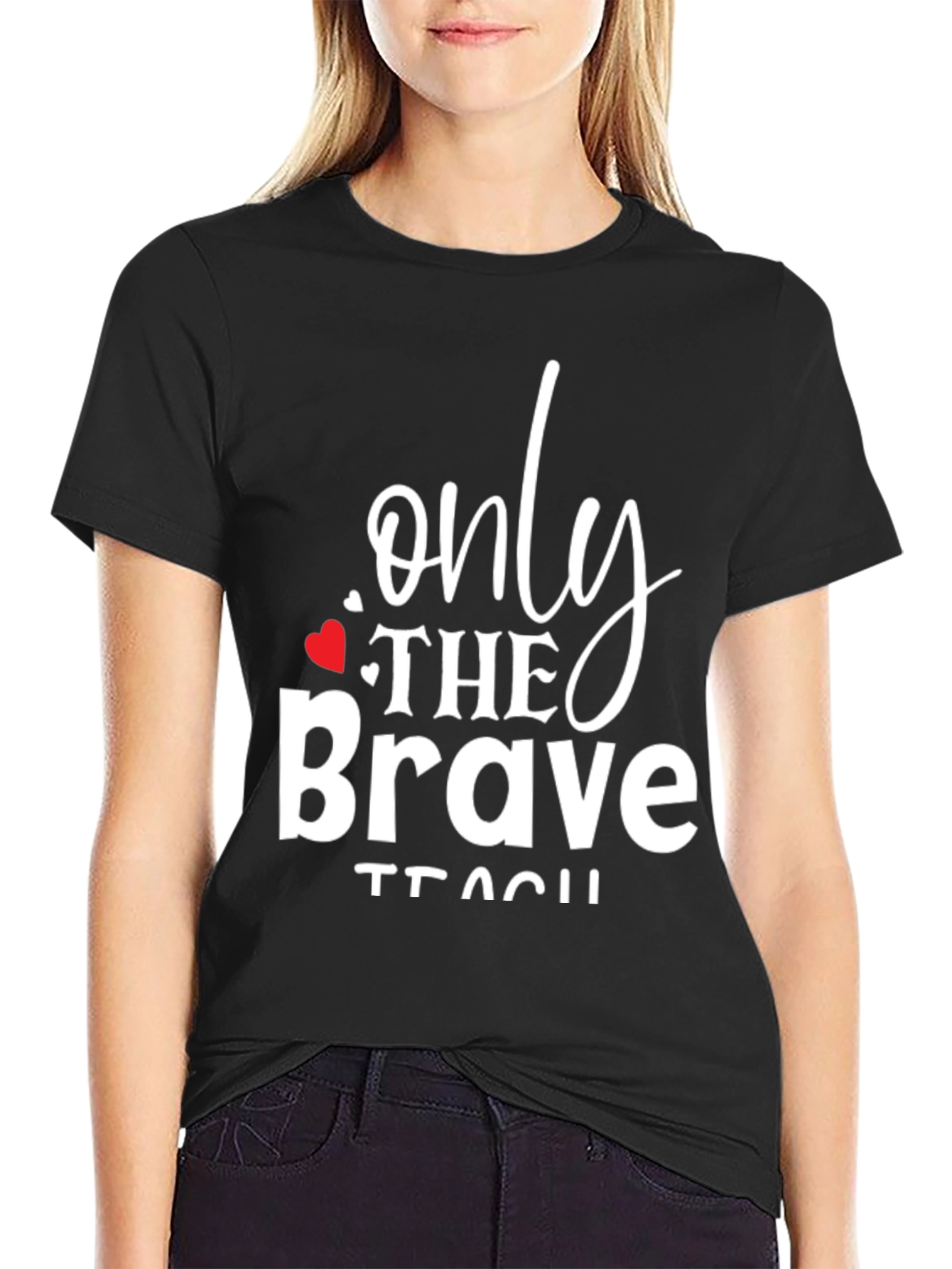 Black Only The Brave Teach Black Graphic Tee view 2