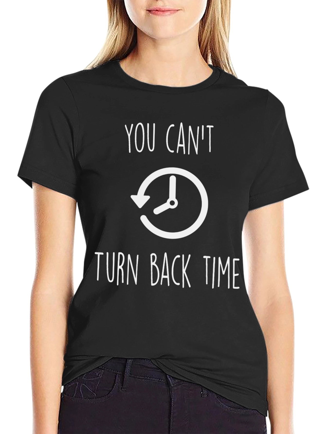 Black You Can't Turn Back Time T-Shirt view 2