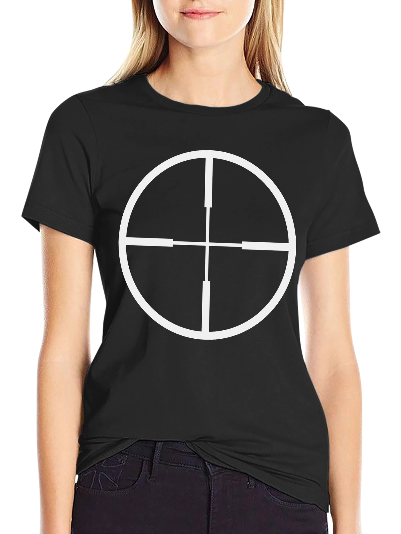 Black Sniper Scope Graphic Tee - Black Cotton Blend view 2